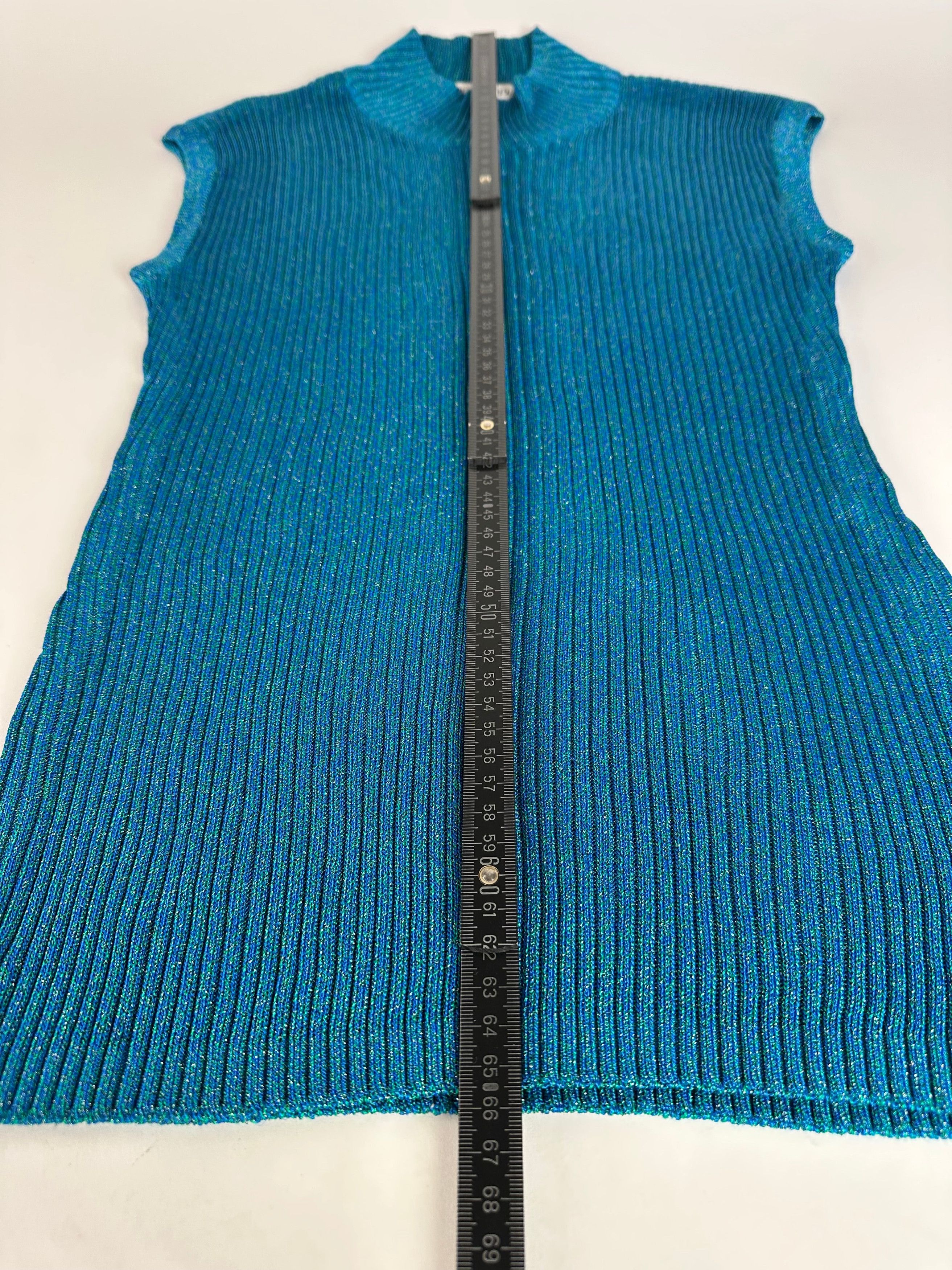 Dior Vintage Turtleneck Wool Top Blue Green L Size L / US 10 / IT 46 - 11 Thumbnail