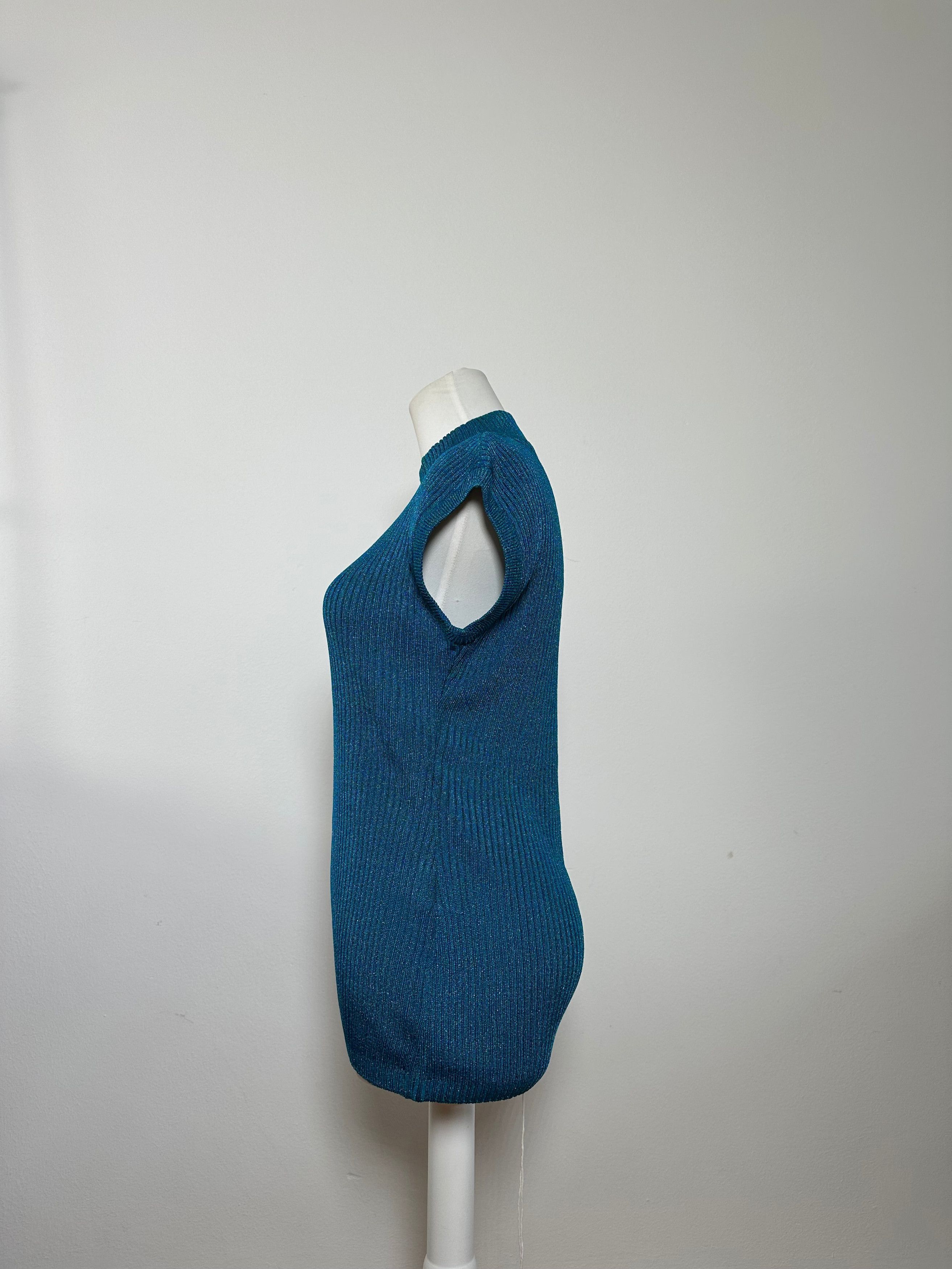 Dior Vintage Turtleneck Wool Top Blue Green L Size L / US 10 / IT 46 - 2 Thumbnail