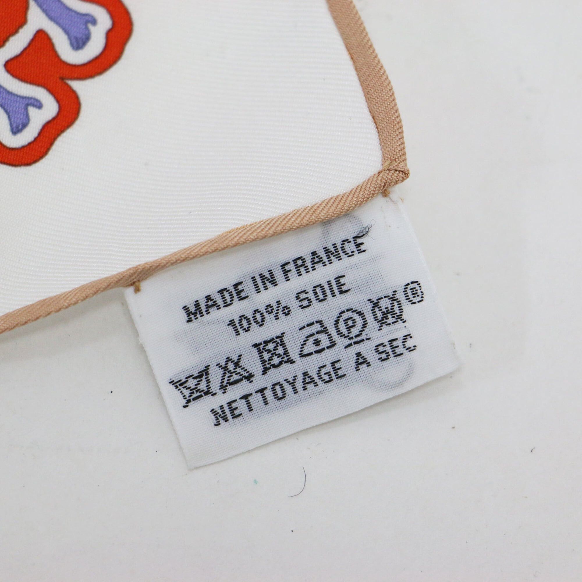 Hermes Hermes Scarf Muffler White 25 Carre 45 Gavroche Caracteristic Silk Detail Women's Size ONE SIZE - 7 Thumbnail