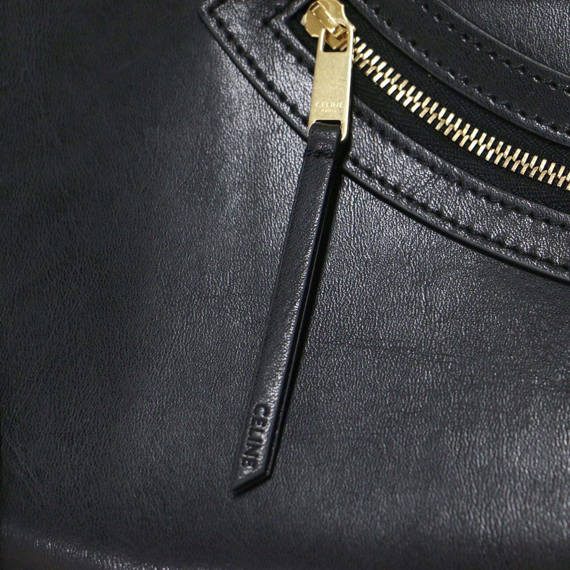Celine Celine bag, black, flat luggage, glossy calfskin, tote handbag, smile face design, women's. Size ONE SIZE - 7 Thumbnail