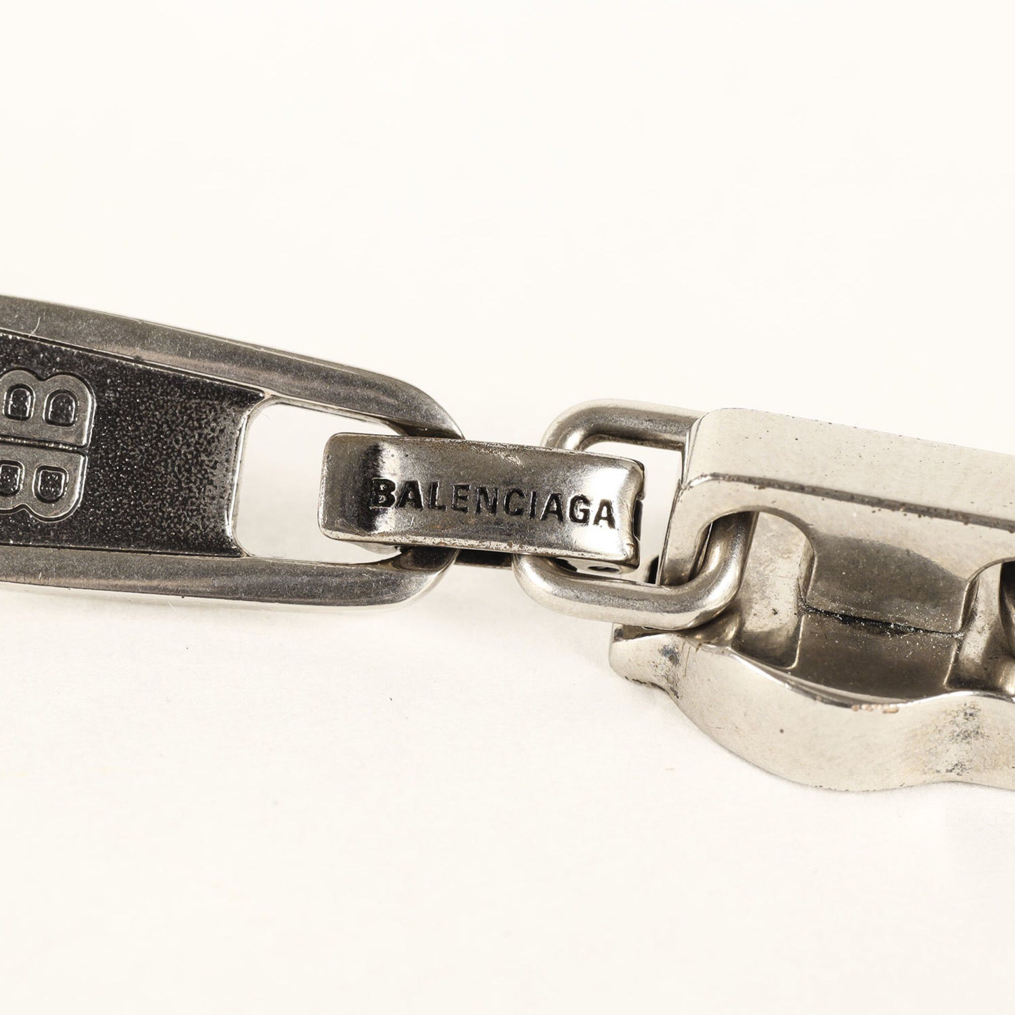 Balenciaga Balenciaga 21SS BB stamp Zipper Link Chain Choker Necklace (Zip Necklace) Silver Men's Size ONE SIZE - 4 Thumbnail