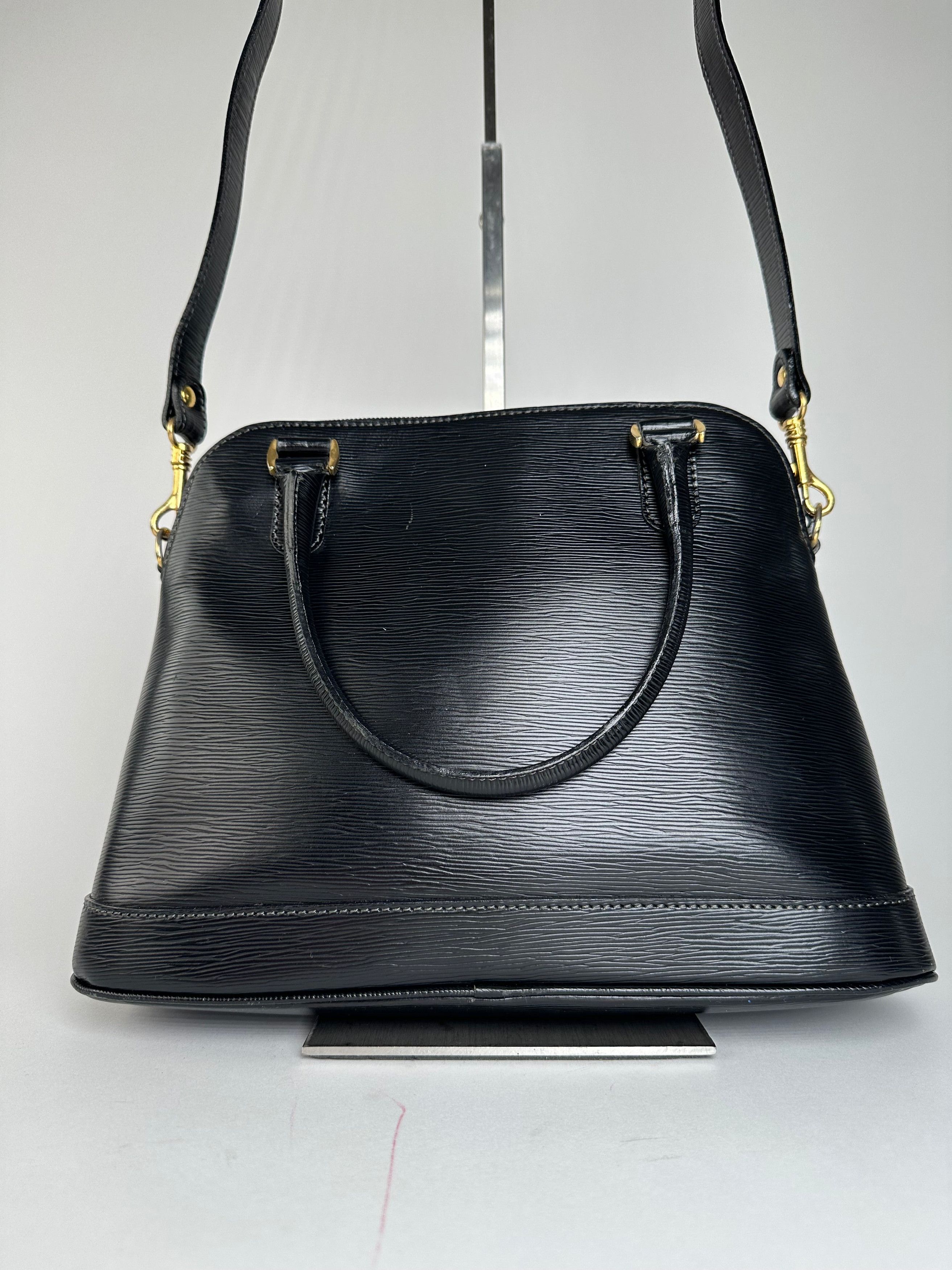 Courreges Vintage 2Way Riffeled Leather Handbag Black Size ONE SIZE - 15 Thumbnail