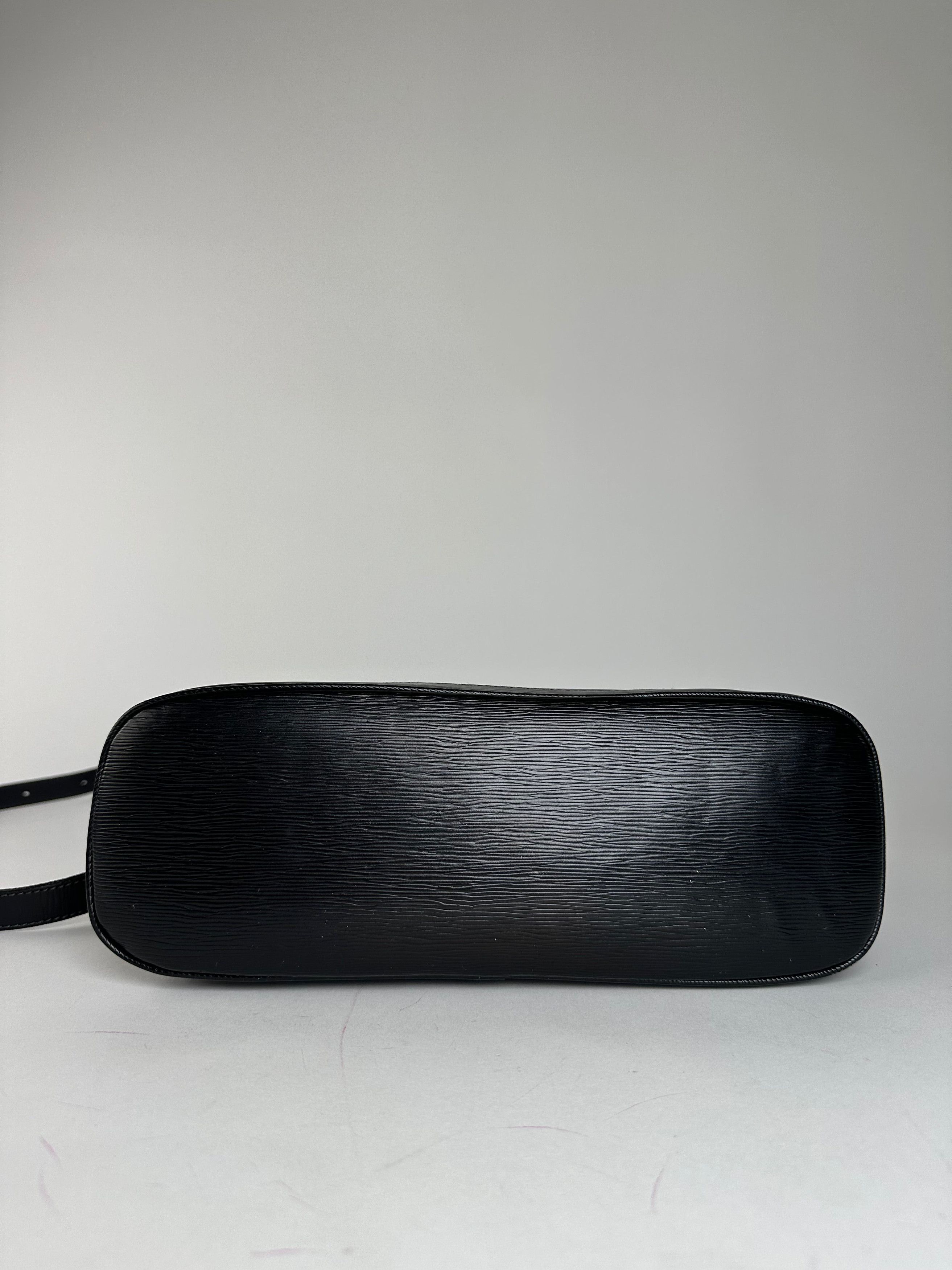 Courreges Vintage 2Way Riffeled Leather Handbag Black Size ONE SIZE - 10 Thumbnail