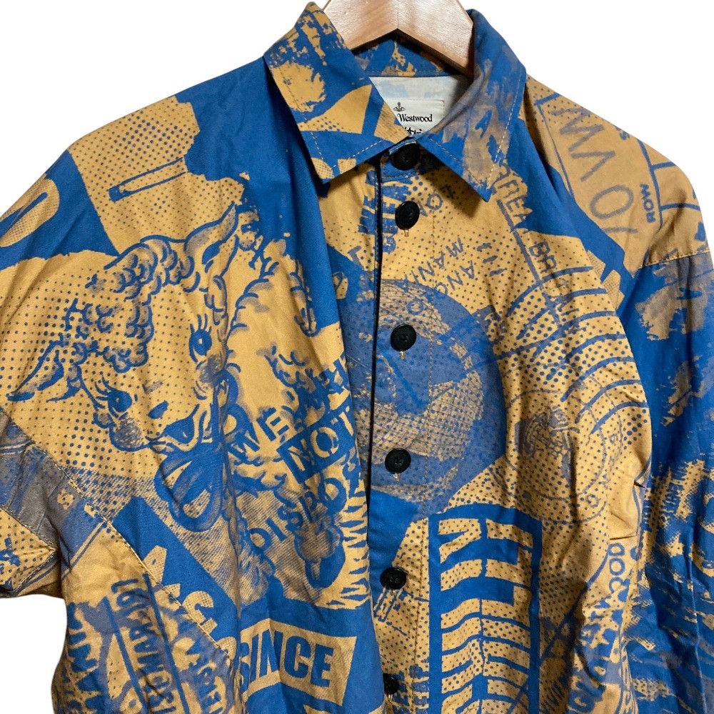 Vivienne Westwood Vivienne Westwood Vivienne Westwood Anglomania Graphic Print Cotton Asymmetry Shirt Textile Tops 15-01-891001 DUTY FREE for USA Size ONE SIZE - 4 Thumbnail