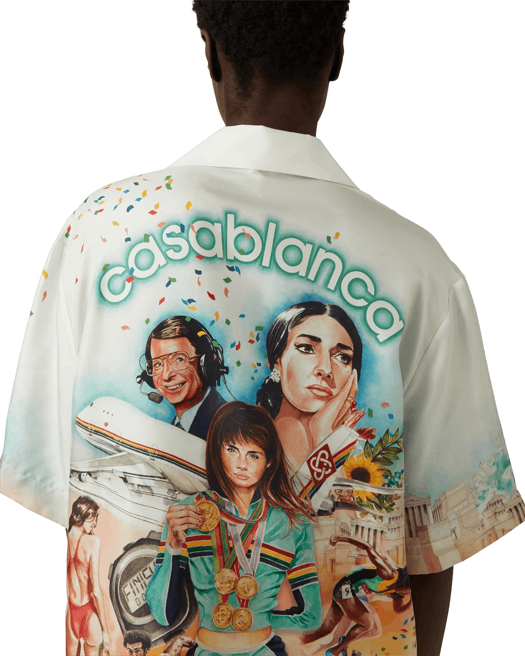 Casablanca Silk Twill Short Sleeve Cuban Collar Shirt Celebration Du Sp Size US XL / EU 56 / 4 - 5 Thumbnail