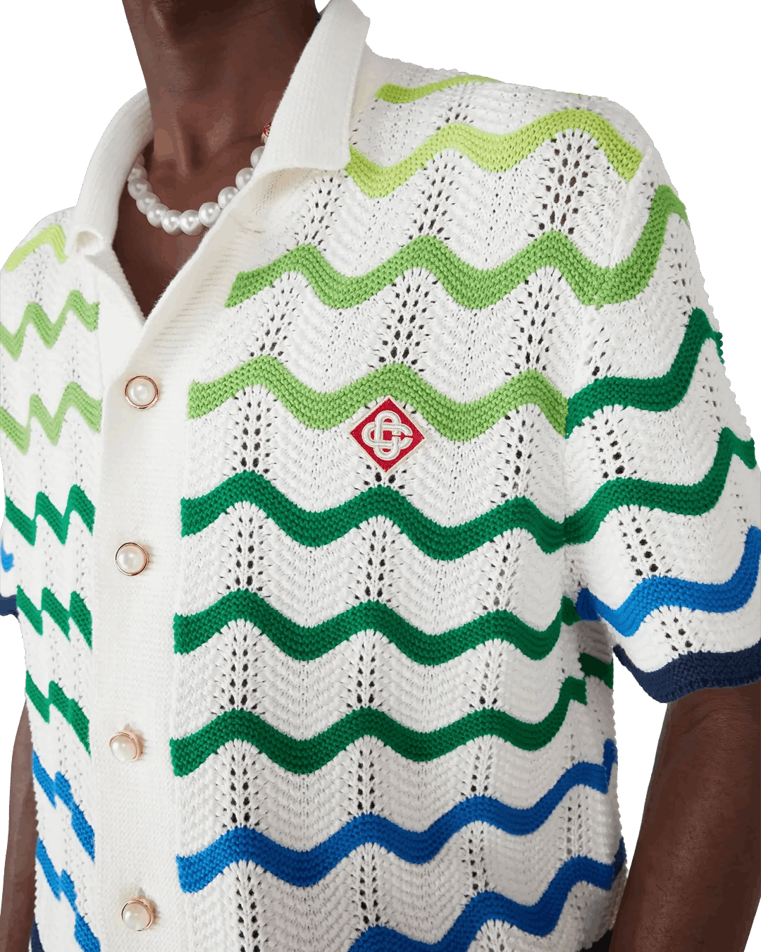 Casablanca Wave Short Sleeve Knitted Shirt Size US M / EU 48-50 / 2 - 5 Thumbnail