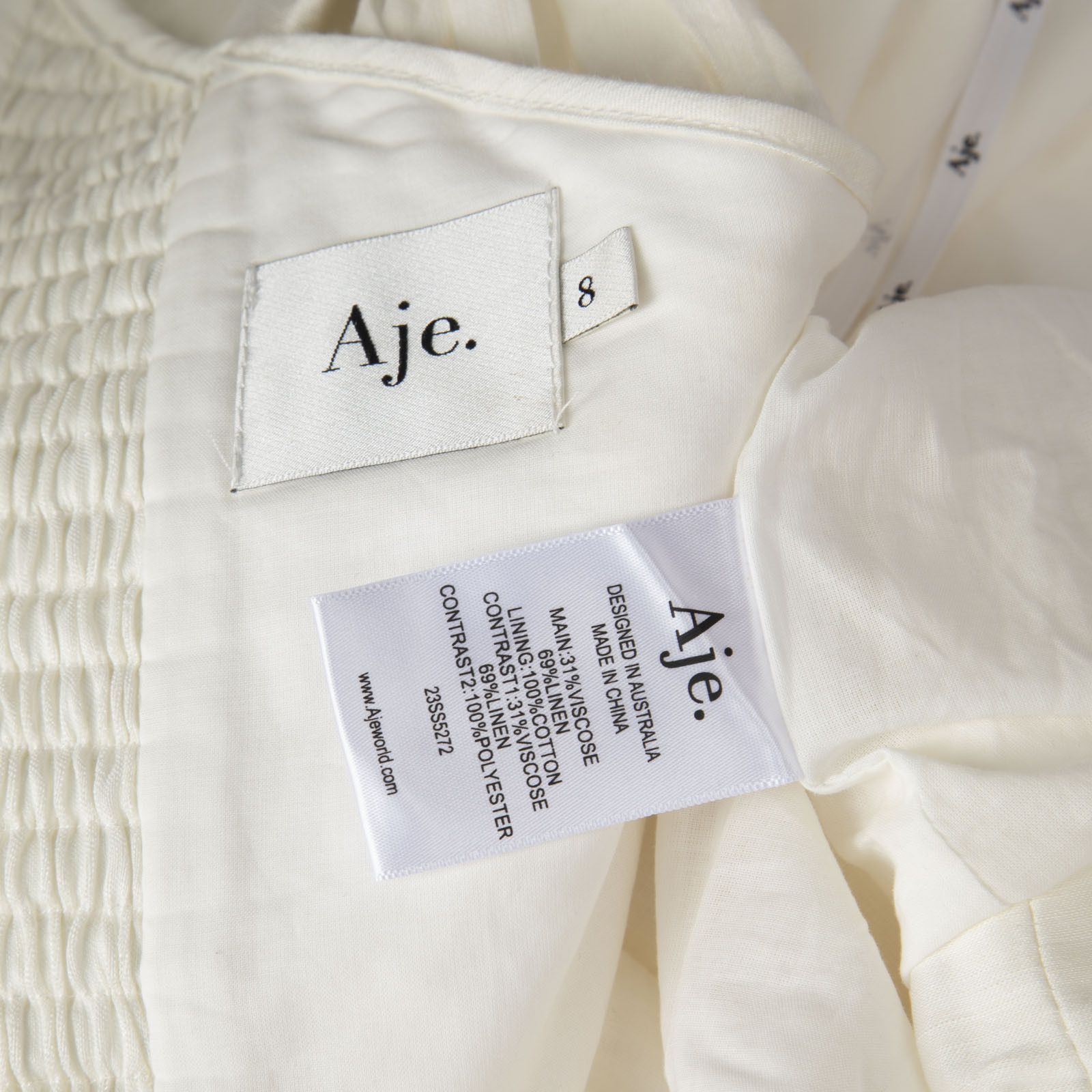 Aje White Adelia Ruffle Mini Dress Size S / US 4 / IT 40 - 11 Thumbnail