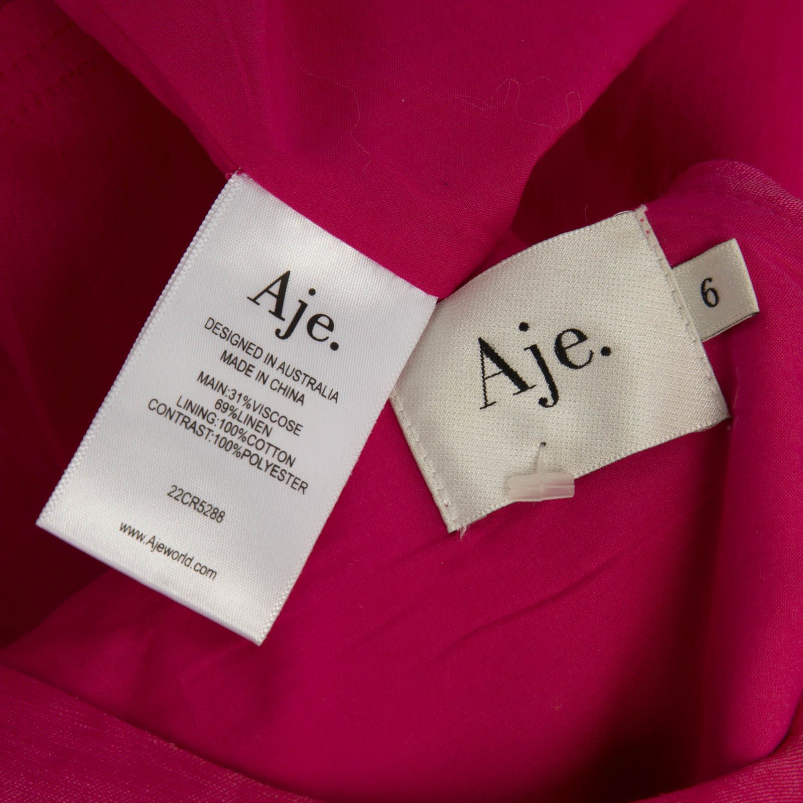 Aje Pink Bonjour Asymmetric Midi Dress Size XS / US 0-2 / IT 36-38 - 13 Thumbnail