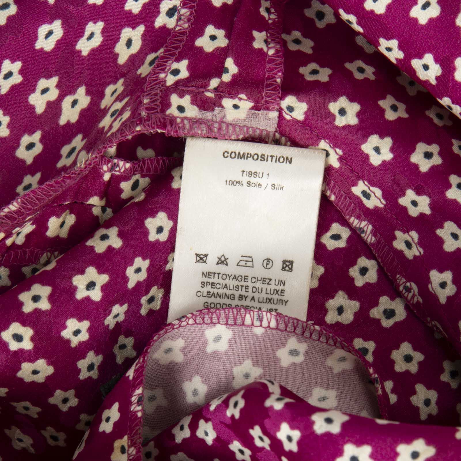 Azzaro Purple Silk Floral Dress Size S / US 4 / IT 40 - 9 Thumbnail