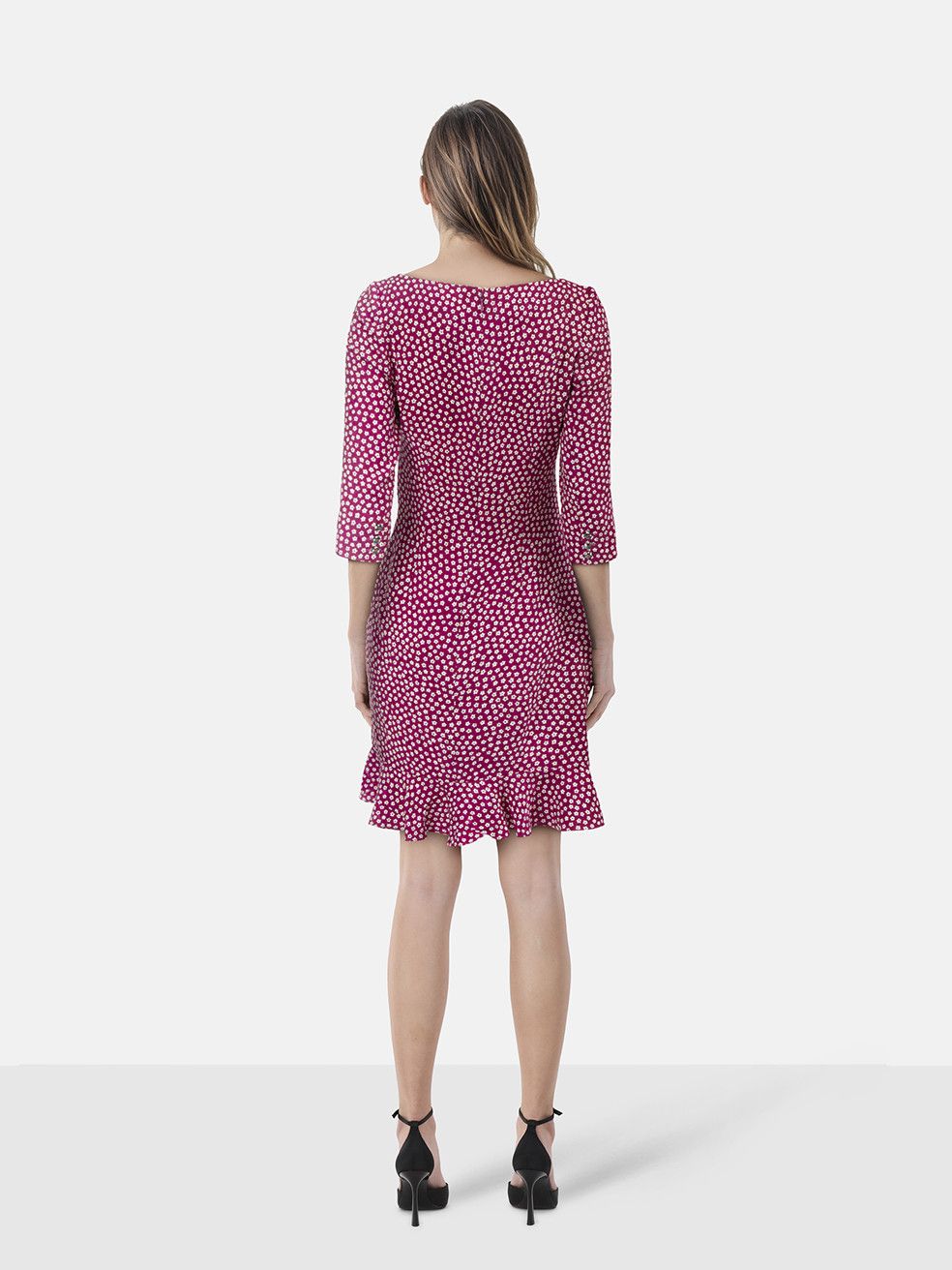 Azzaro Purple Silk Floral Dress Size S / US 4 / IT 40 - 2 Thumbnail