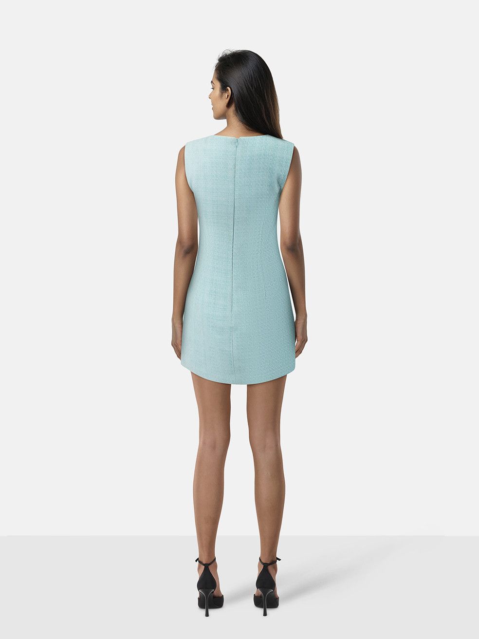 Self-Portrait Blue Boucle Mini Dress Size S / US 4 / IT 40 - 2 Thumbnail