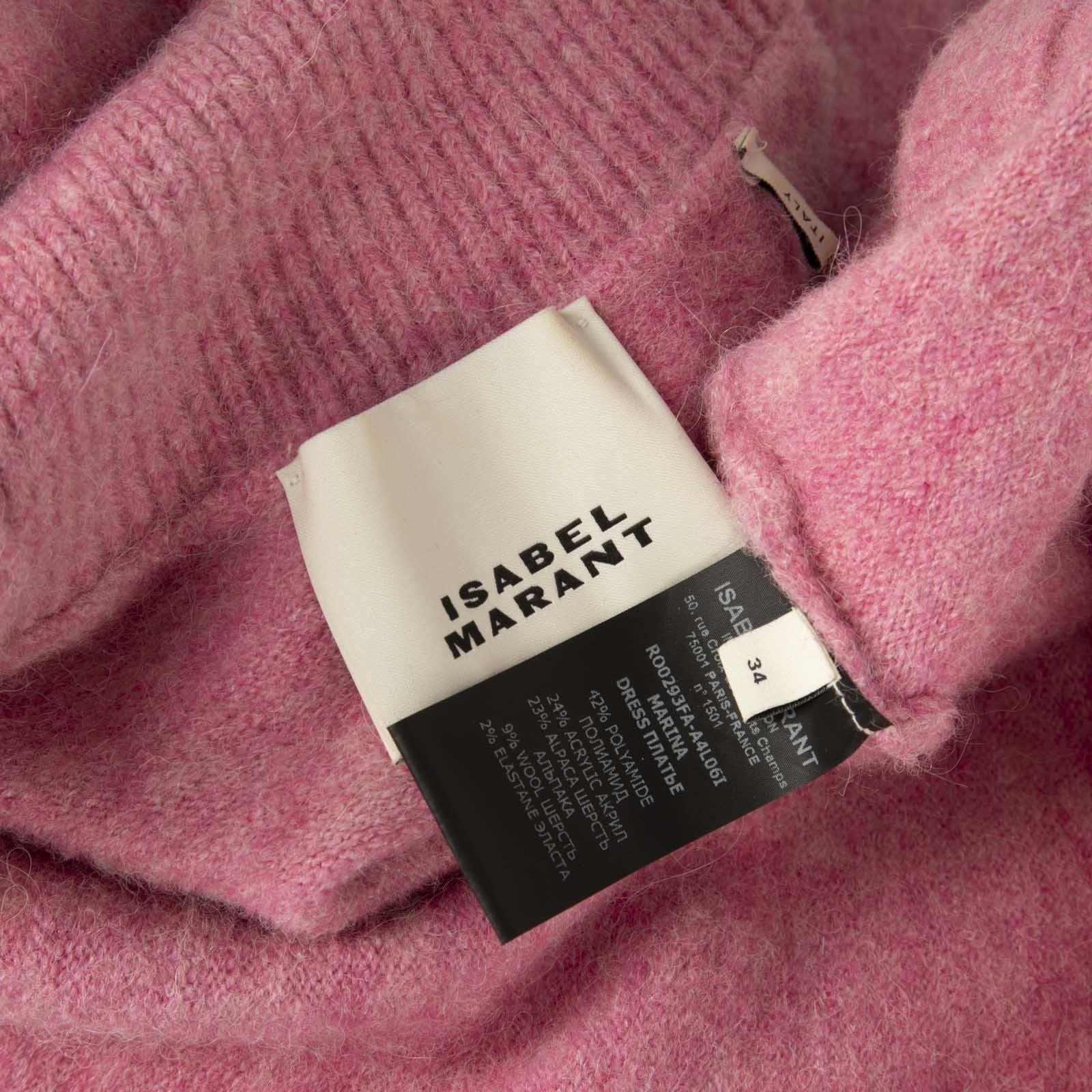 Isabel Marant Pink Marina Knitted Knee Length Dress Size XS / US 0-2 / IT 36-38 - 4 Thumbnail