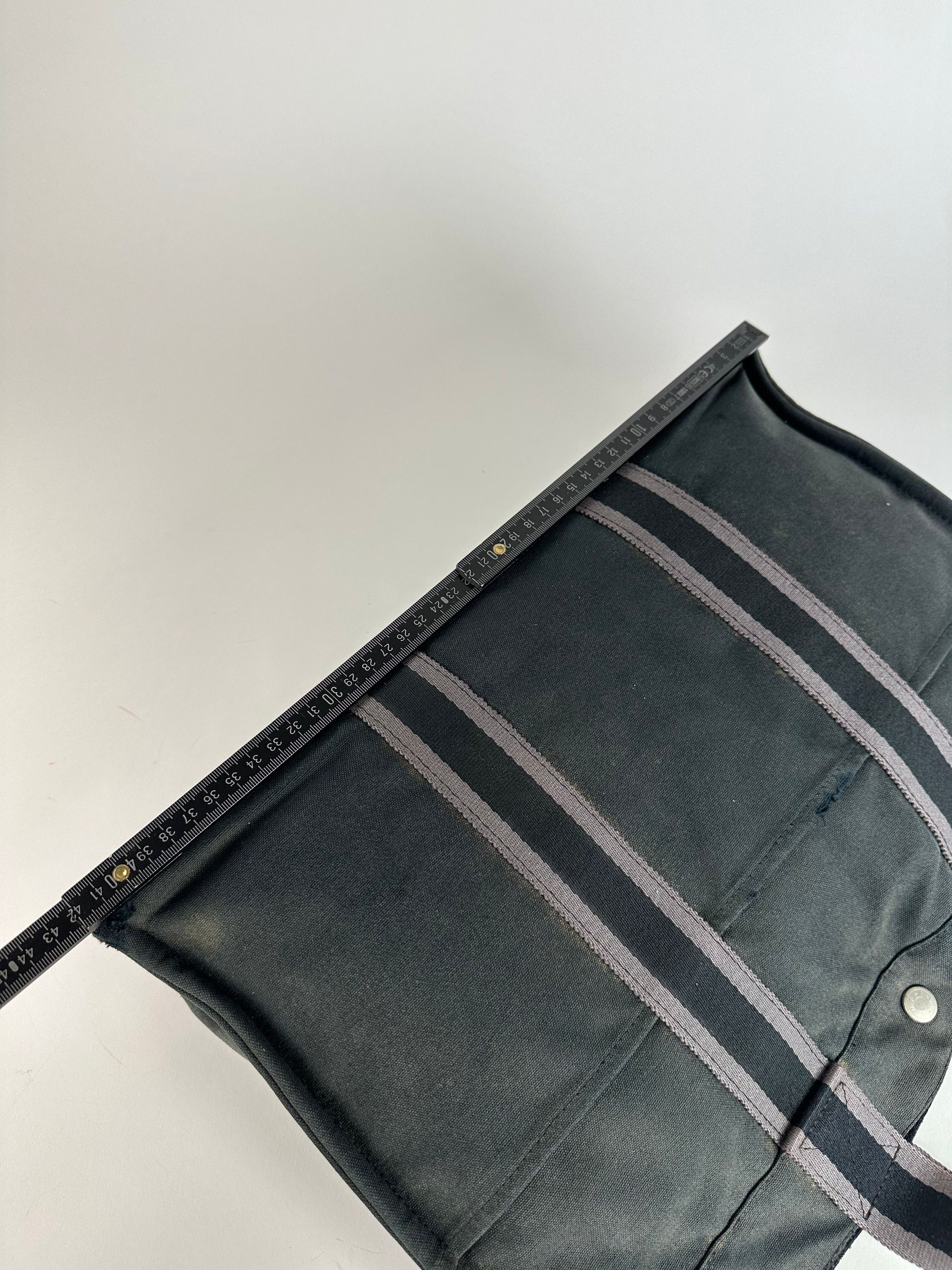 Other Vintage Hermes Canvas Tote Bag Black Grey Size ONE SIZE - 10 Thumbnail
