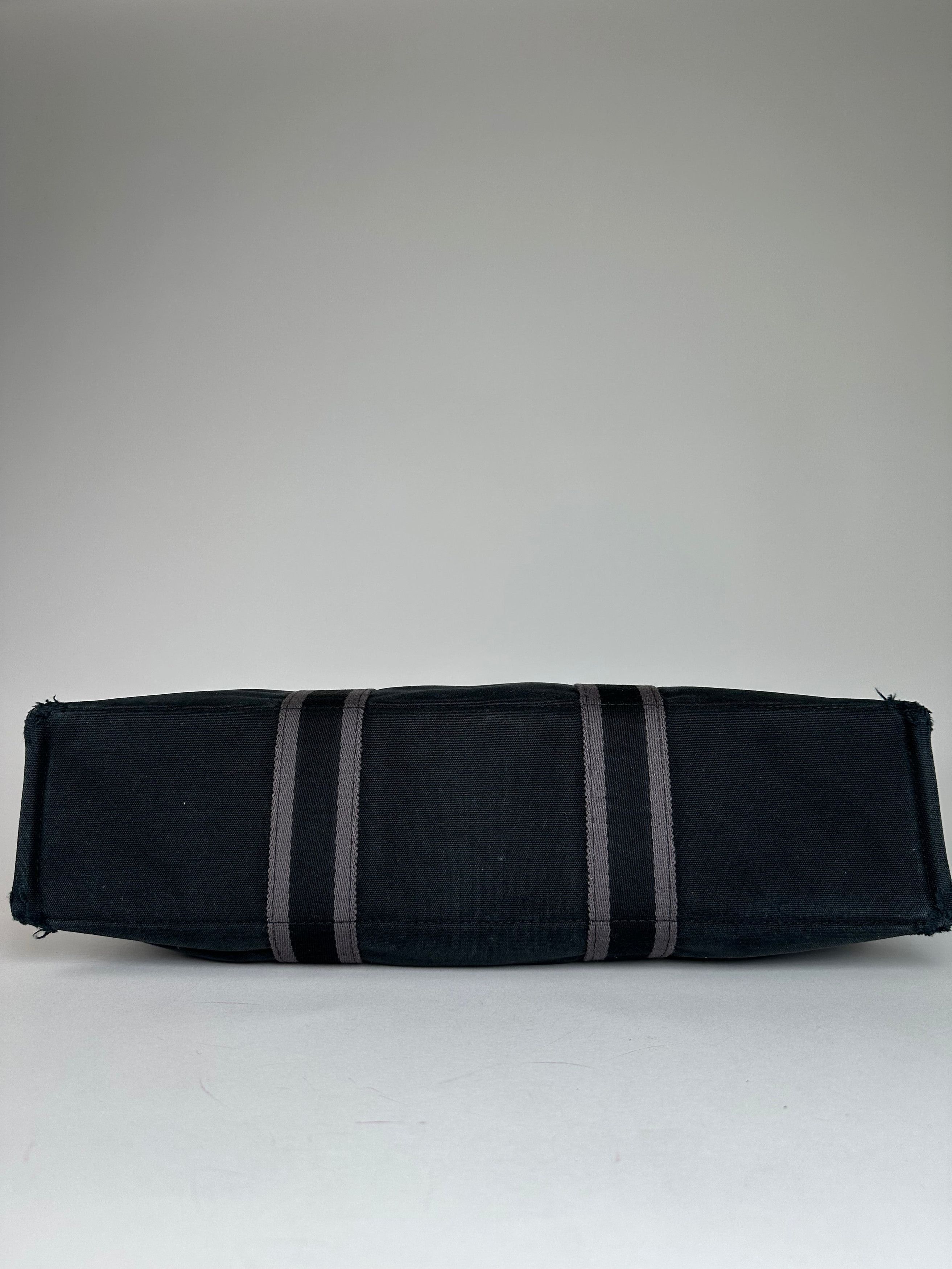 Other Vintage Hermes Canvas Tote Bag Black Grey Size ONE SIZE - 7 Thumbnail