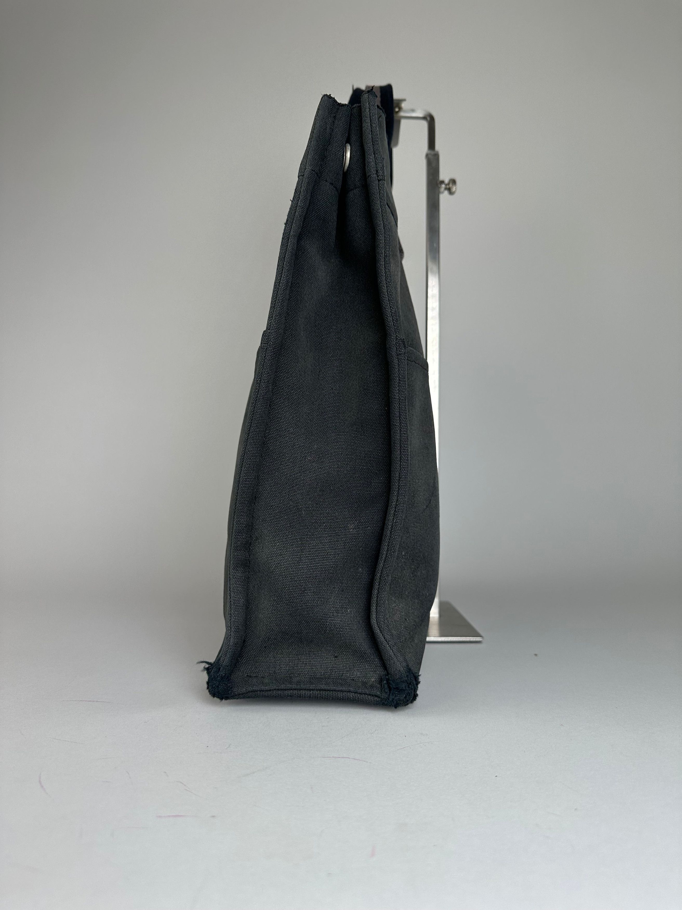 Other Vintage Hermes Canvas Tote Bag Black Grey Size ONE SIZE - 3 Thumbnail