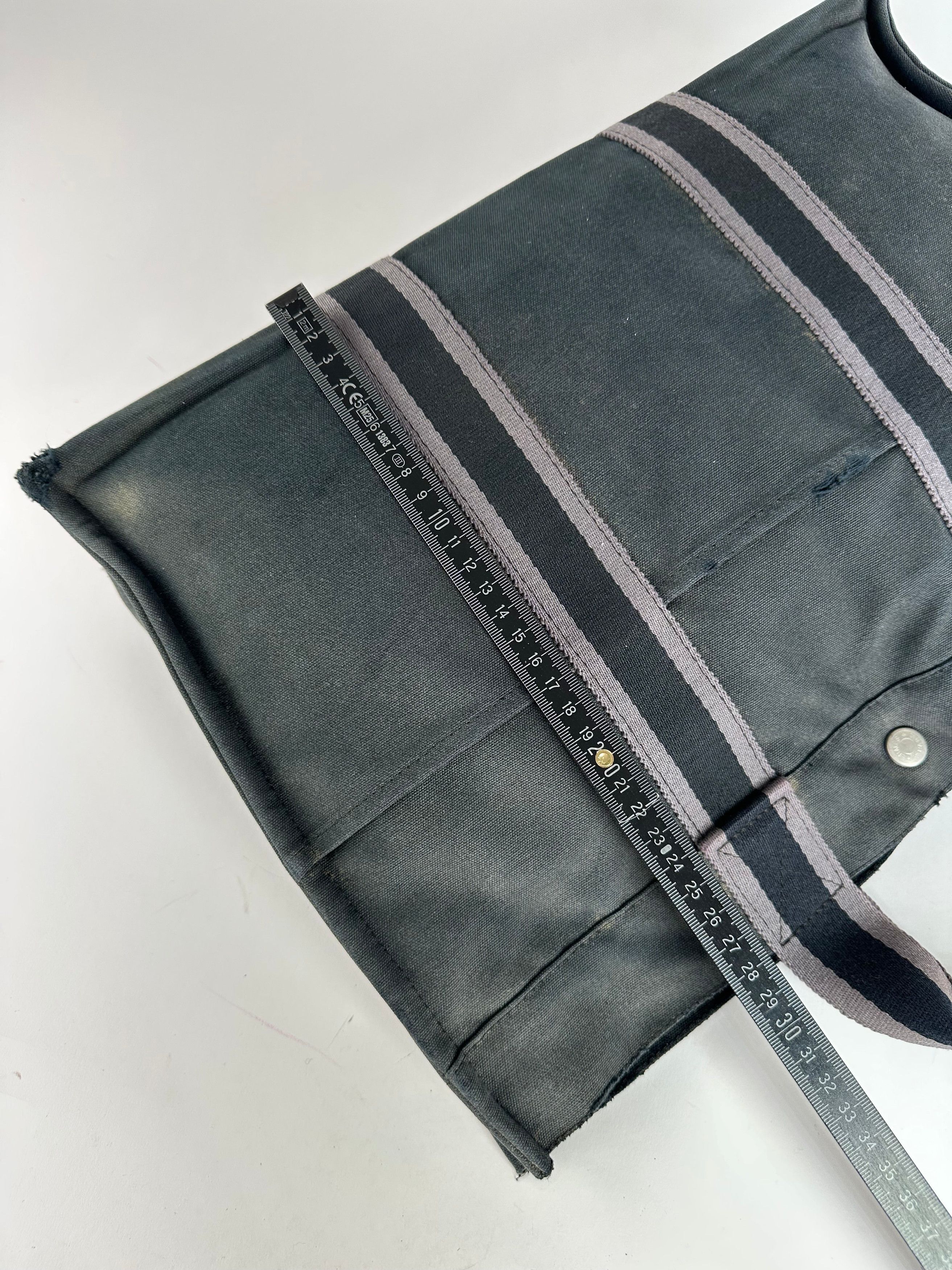 Other Vintage Hermes Canvas Tote Bag Black Grey Size ONE SIZE - 11 Thumbnail