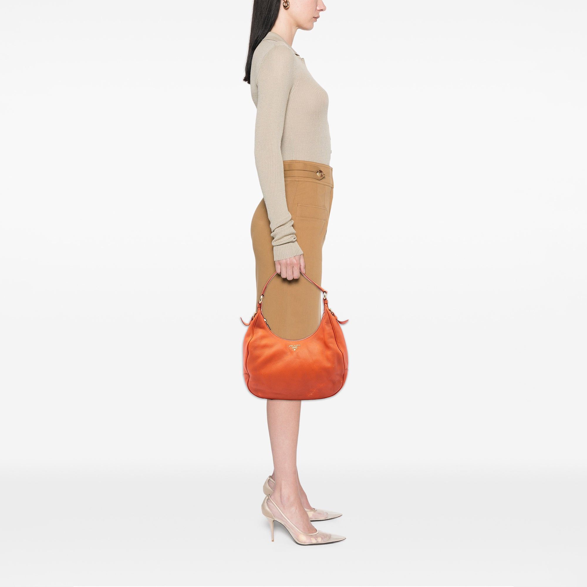 Prada Vitello Daino Zip Top Hobo Size ONE SIZE - 6 Thumbnail