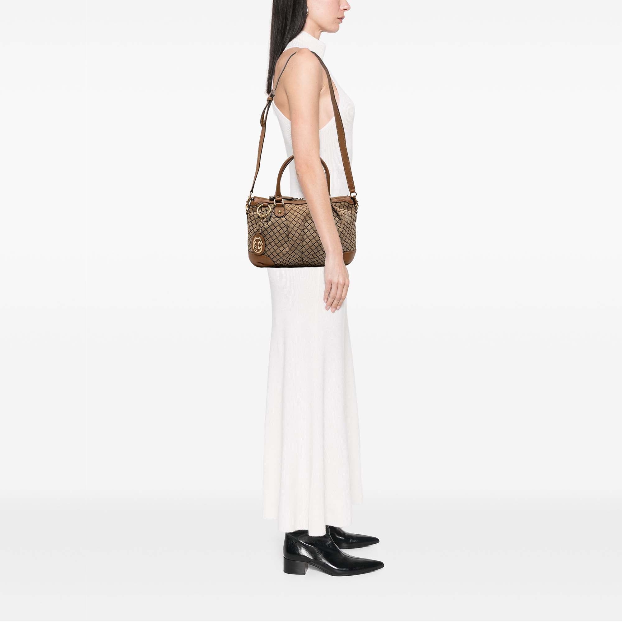 Gucci Diamante Canvas Sukey Satchel Size ONE SIZE - 11 Thumbnail