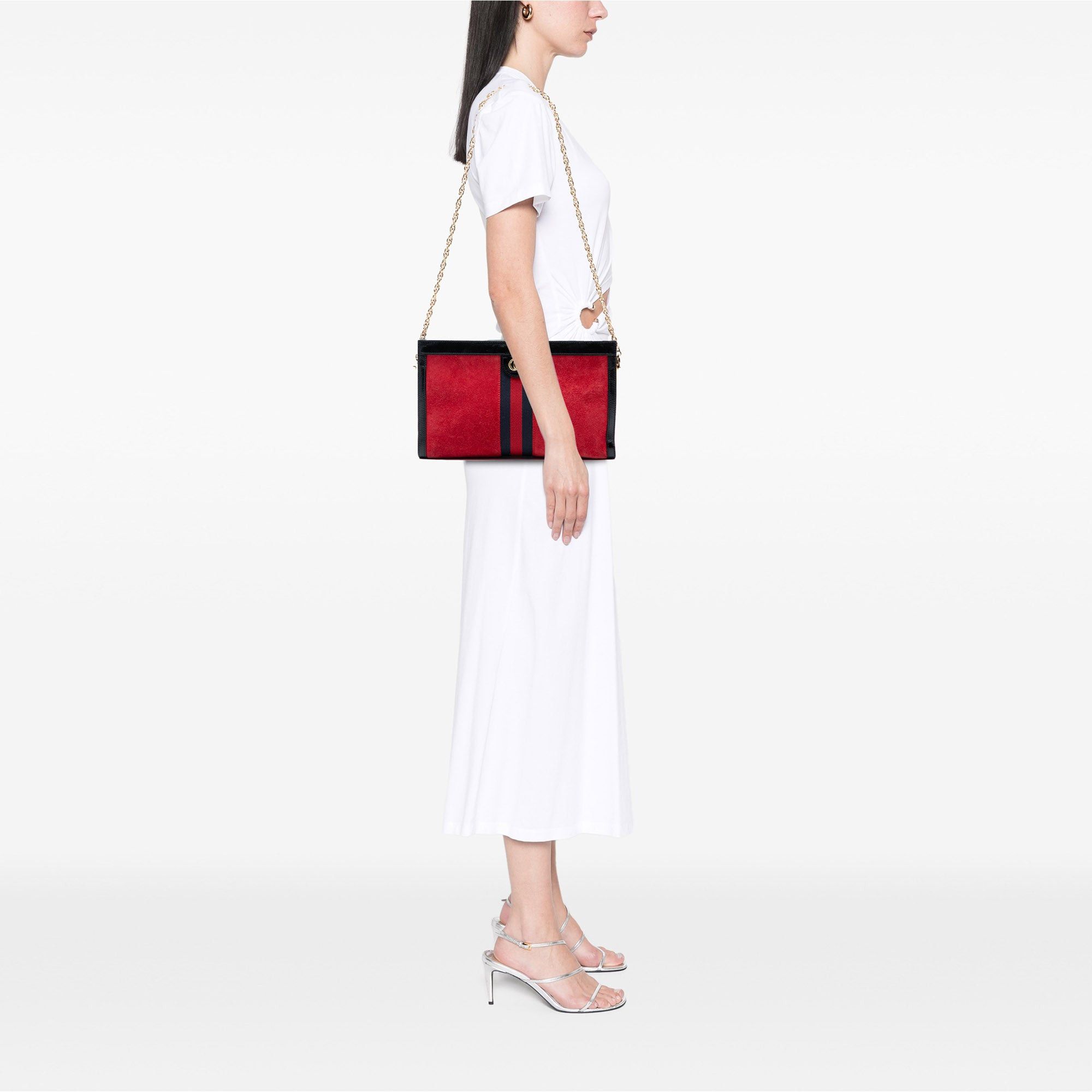 Gucci Medium Suede Web Ophidia Chain Shoulder Bag Size ONE SIZE - 7 Thumbnail