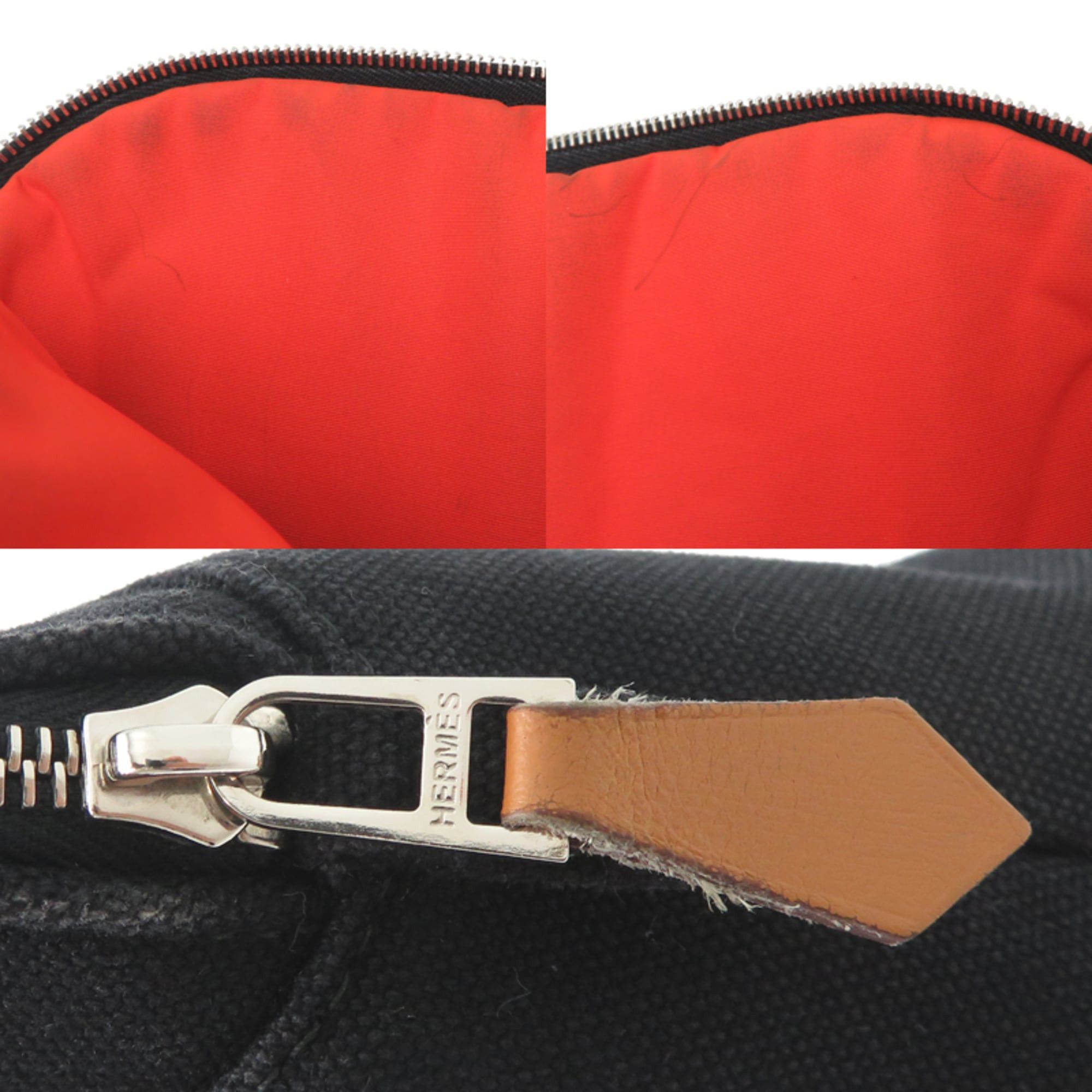 Hermes Hermes Bolide 25 Pouch, B stamp, 1998 production, Women's pouch, 100% cotton, Black Size ONE SIZE - 9 Thumbnail