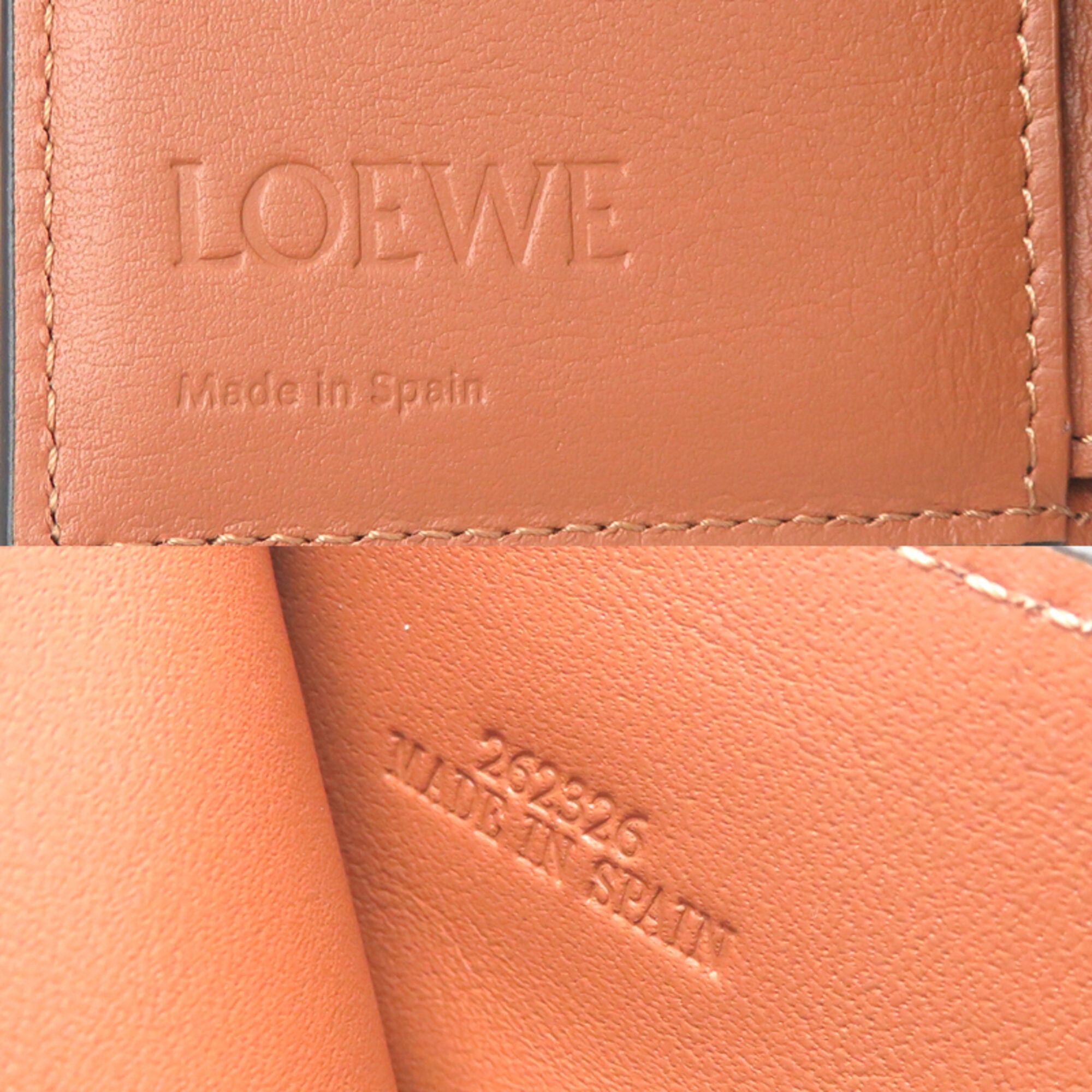 Loewe Loewe Anagram Trifold Compact Wallet, Women's Tri-fold Leather Brown Size ONE SIZE - 8 Thumbnail