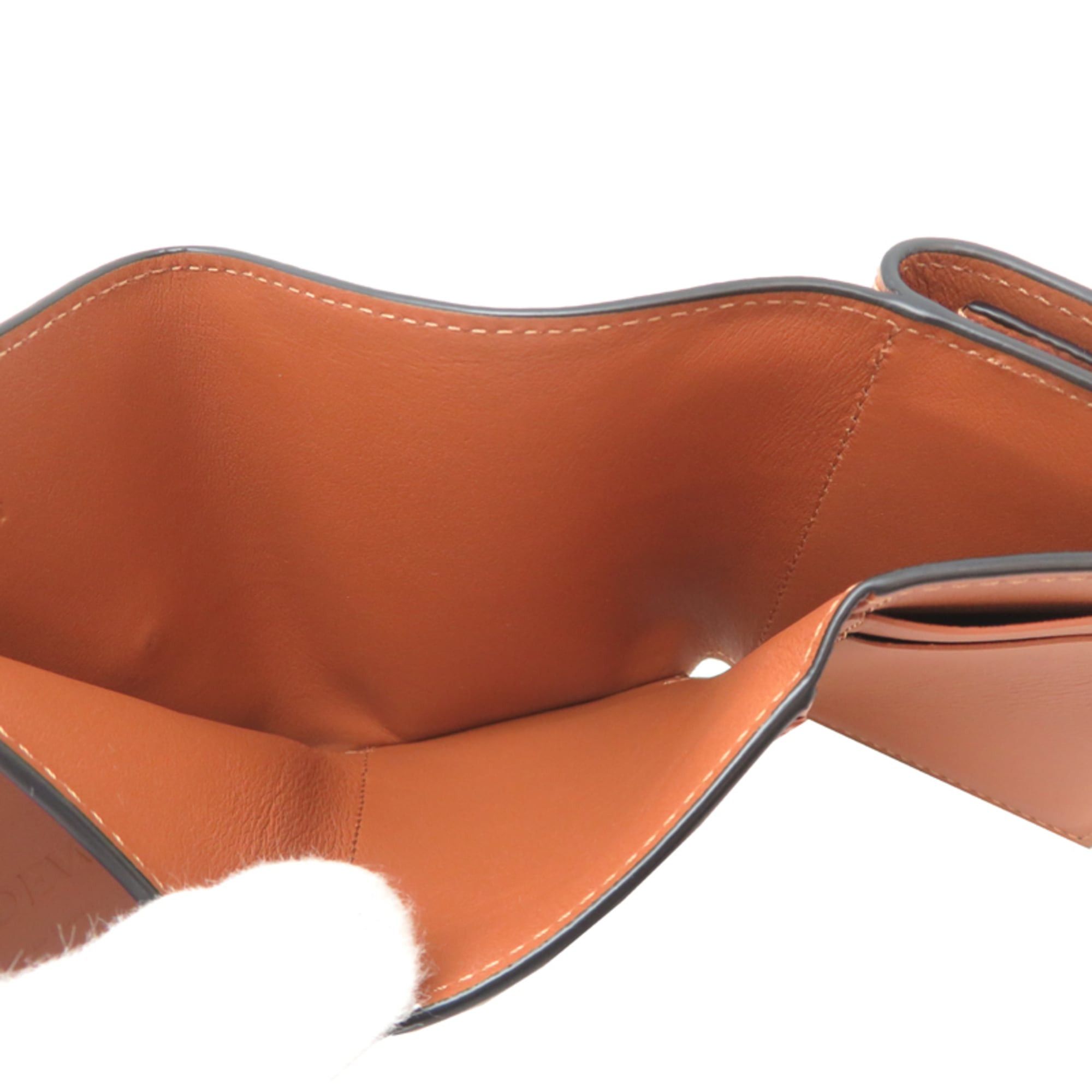 Loewe Loewe Anagram Trifold Compact Wallet, Women's Tri-fold Leather Brown Size ONE SIZE - 6 Thumbnail