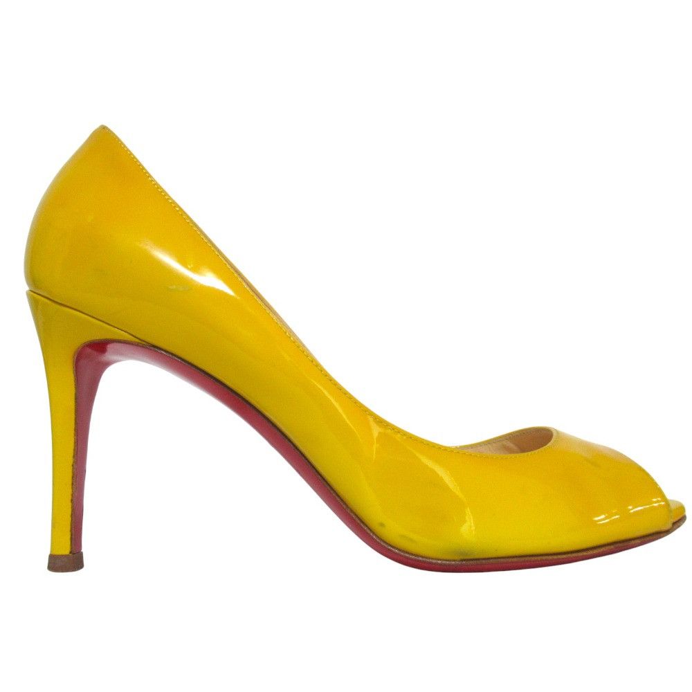 Christian Louboutin Christian Louboutin Christian Louboutin Patent Leather Open Toe Pumps Leather Shoes DUTY FREE for USA Size ONE SIZE - 2 Thumbnail