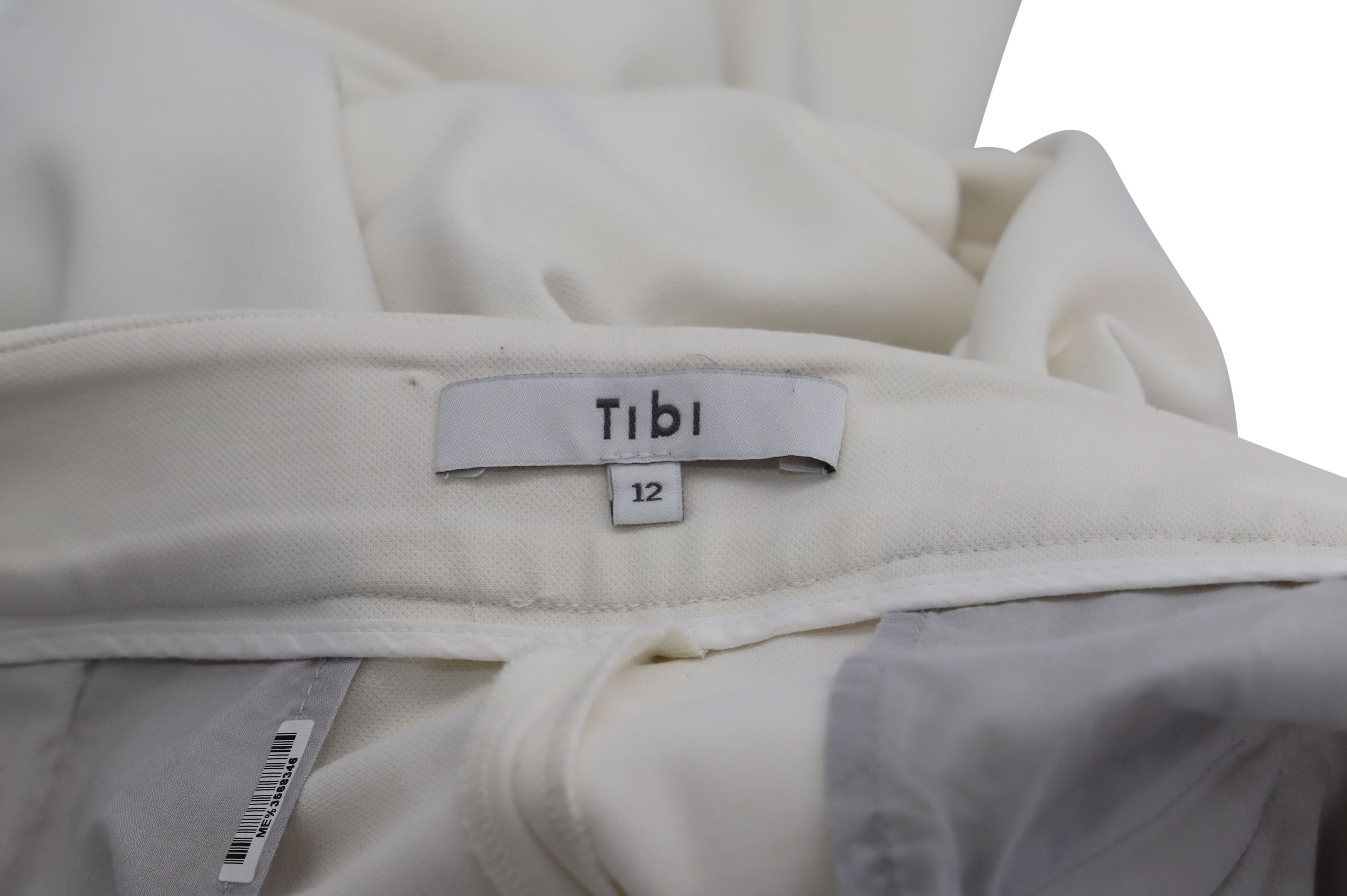Tibi TIbi Anson Stretch Cropped Skinny Pants in Ivory Polyester Size 27" / US 4 / IT 40 - 3 Thumbnail