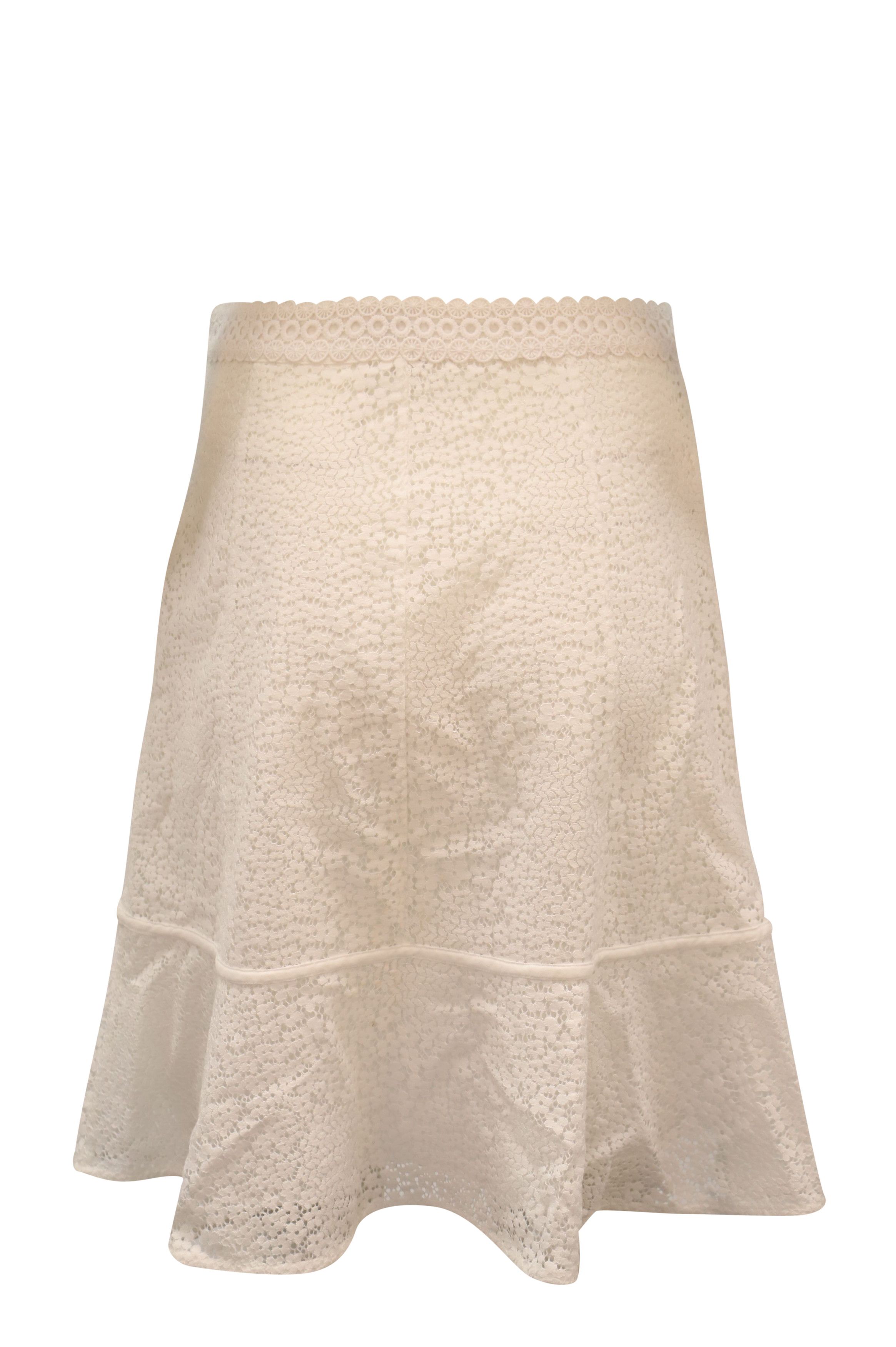 Michael Kors Michael Michael Kors Gored Lace skirt in white Size 26" / US 2 / IT 38 - 2 Thumbnail