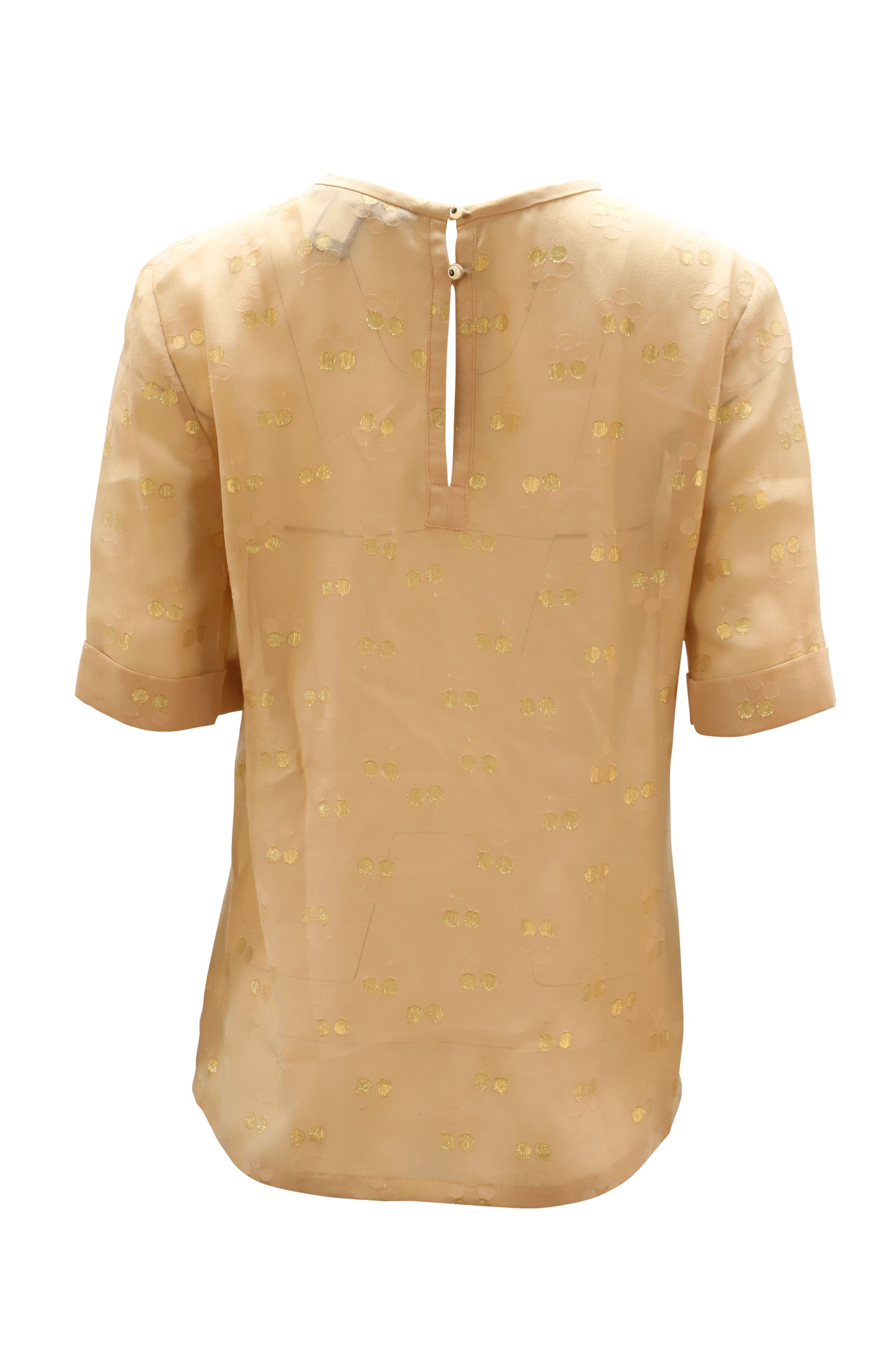 Marc by Marc Jacobs Marc by Marc Jacobs Sheer Blouse with Gold in Pink Silk Size S / US 4 / IT 40 - 2 Thumbnail