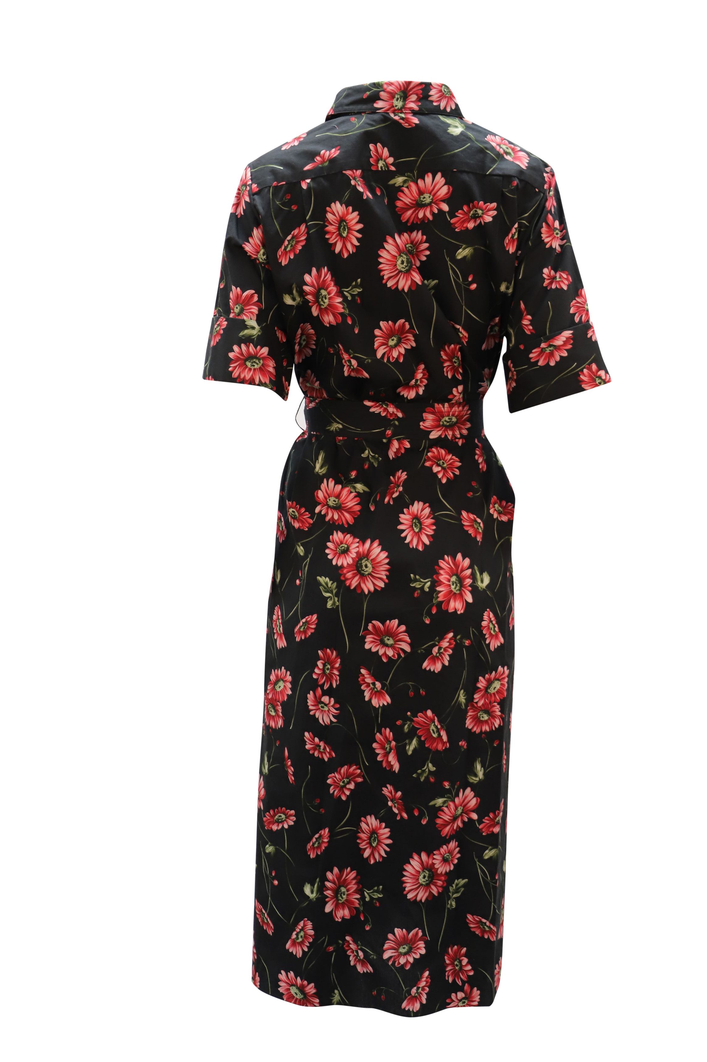 Adam Lippes Adam Lippes Floral Pint Maxi Dress in Black Cotton Size XS / US 0-2 / IT 36-38 - 2 Thumbnail