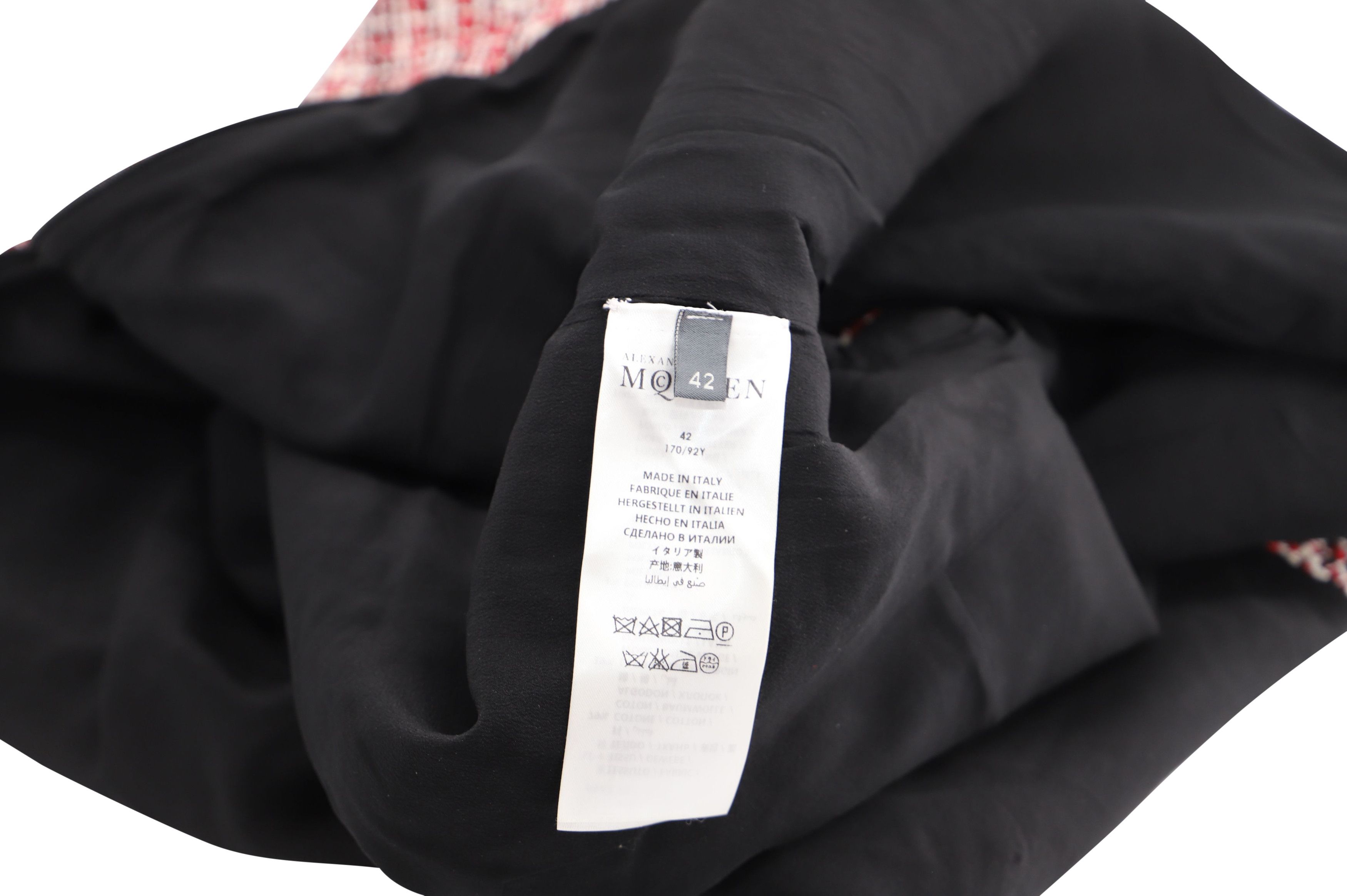 Alexander McQueen Alexander McQueen Tweed Shift Dress in Red Cotton Size XXS / US 00 / IT 34 - 4 Thumbnail