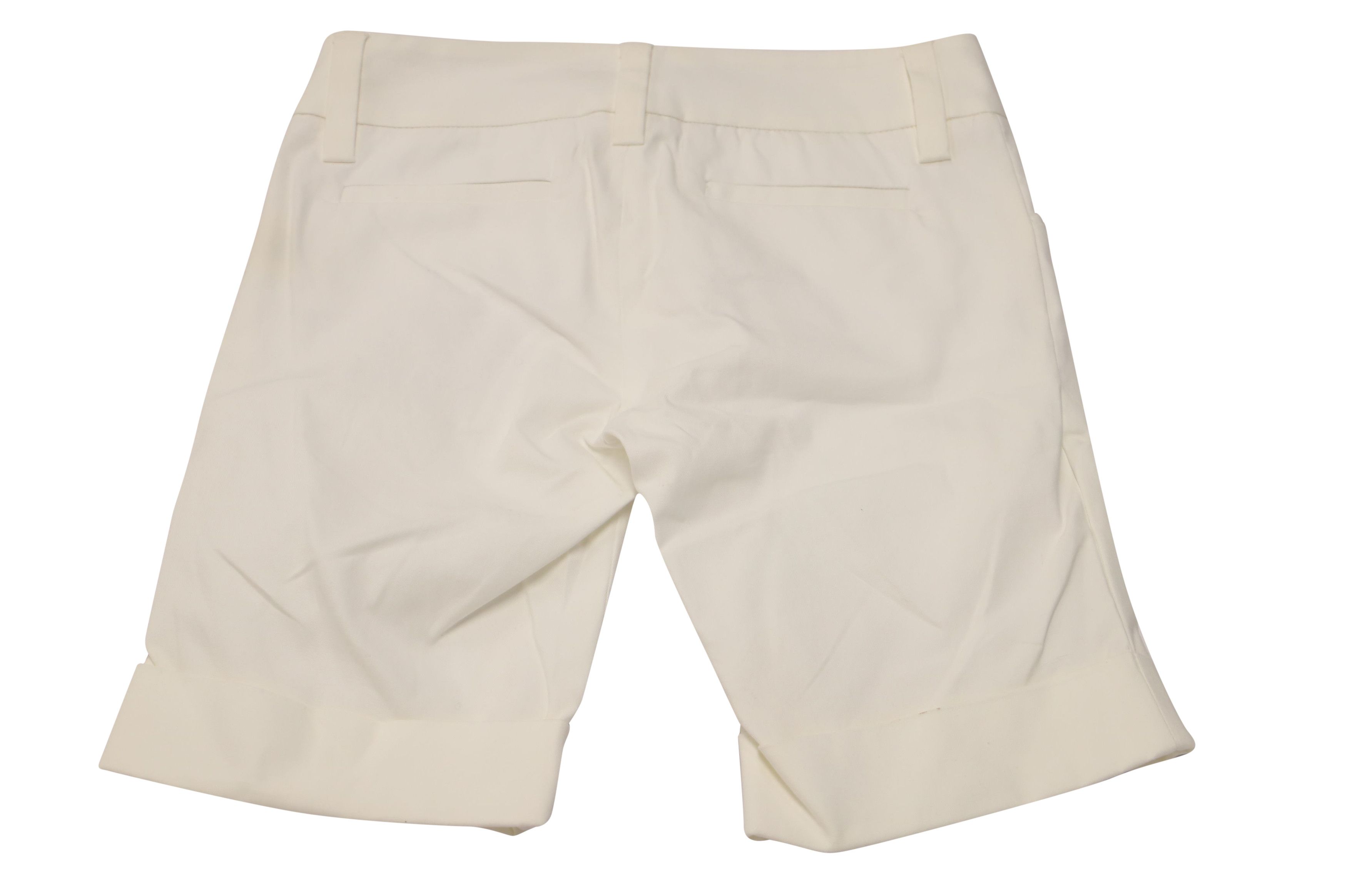 Alice + Olivia Alice + Olivia Cuffed Bermuda Shorts in White Cotton Size 25" / US 0 / IT 36 - 2 Thumbnail