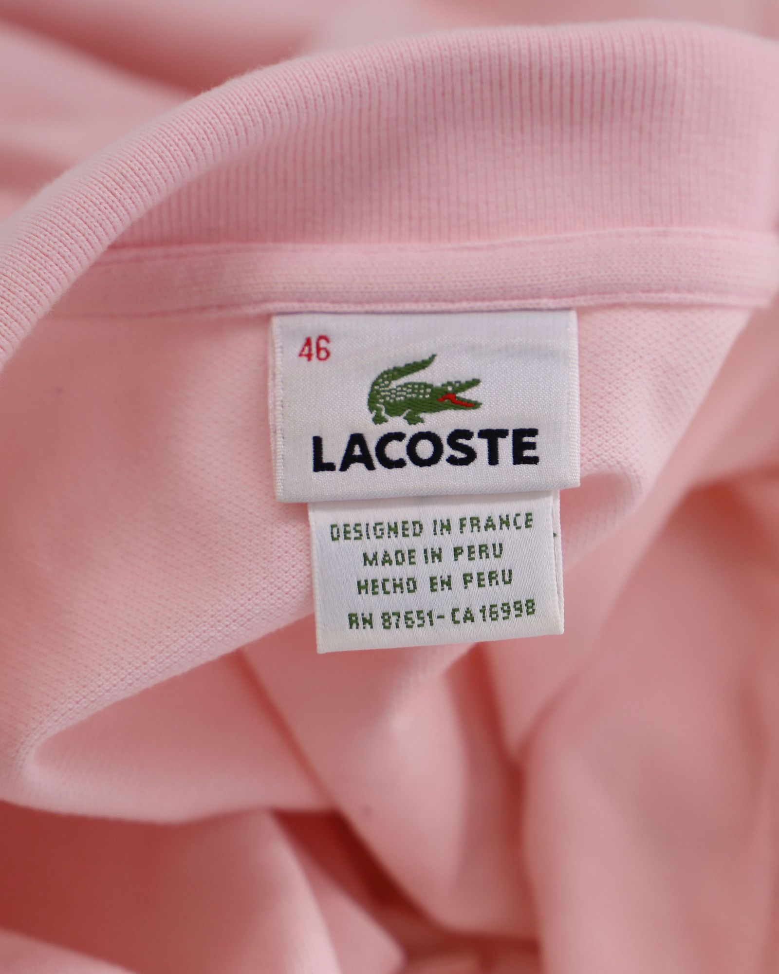 Lacoste Lacoste Short Sleeve Polo Shirt in Pink Cotton Size S / US 4 / IT 40 - 3 Thumbnail
