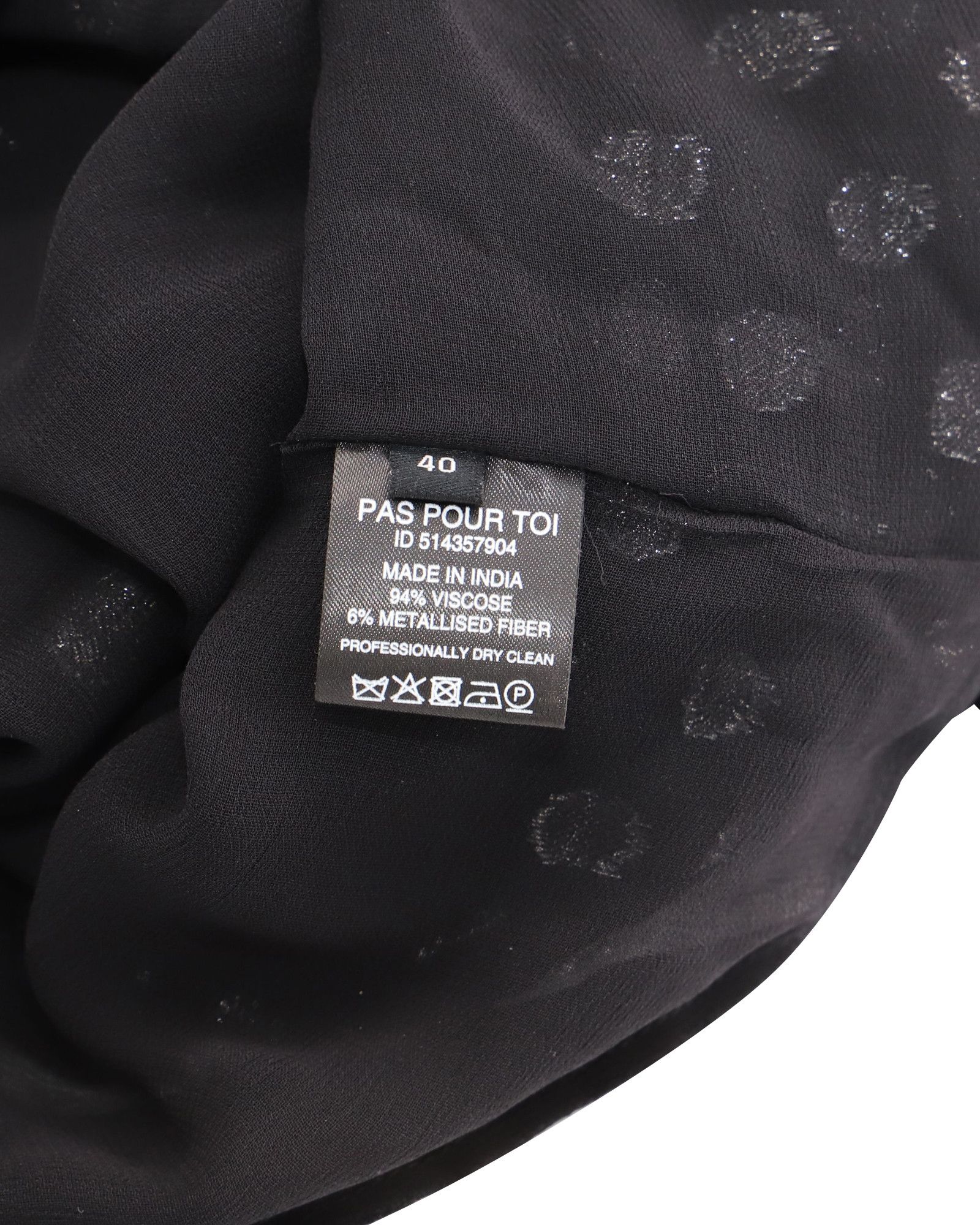 Dodo Bar Or Dodo Bar Or Metallic Polka Dots Skirt in Black Polyester Size 24" / US 00 / IT 34 - 3 Thumbnail