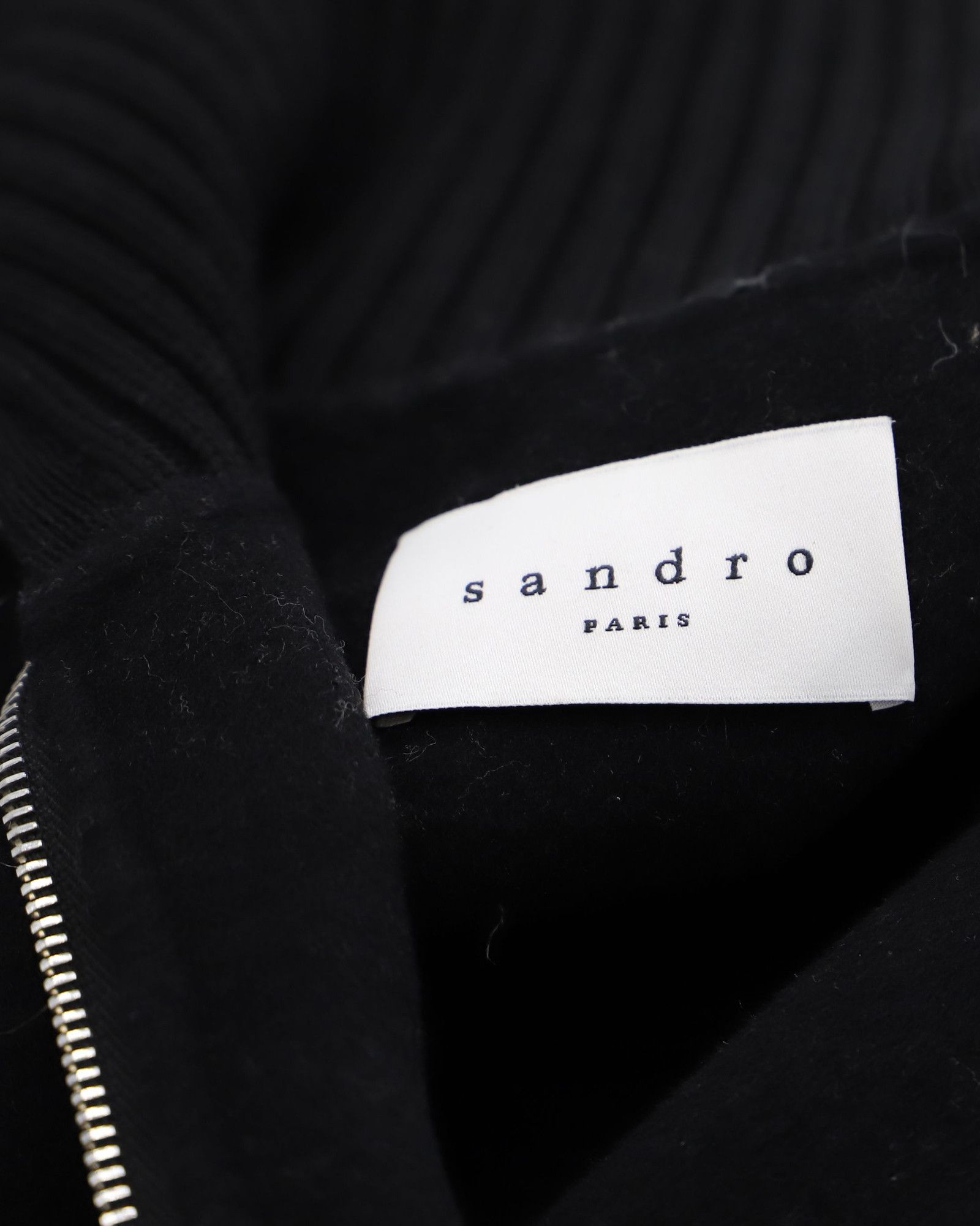 Sandro Sandro Paris Zip Cape Jacket in Black Wool Size XS / US 0-2 / IT 36-38 - 3 Thumbnail