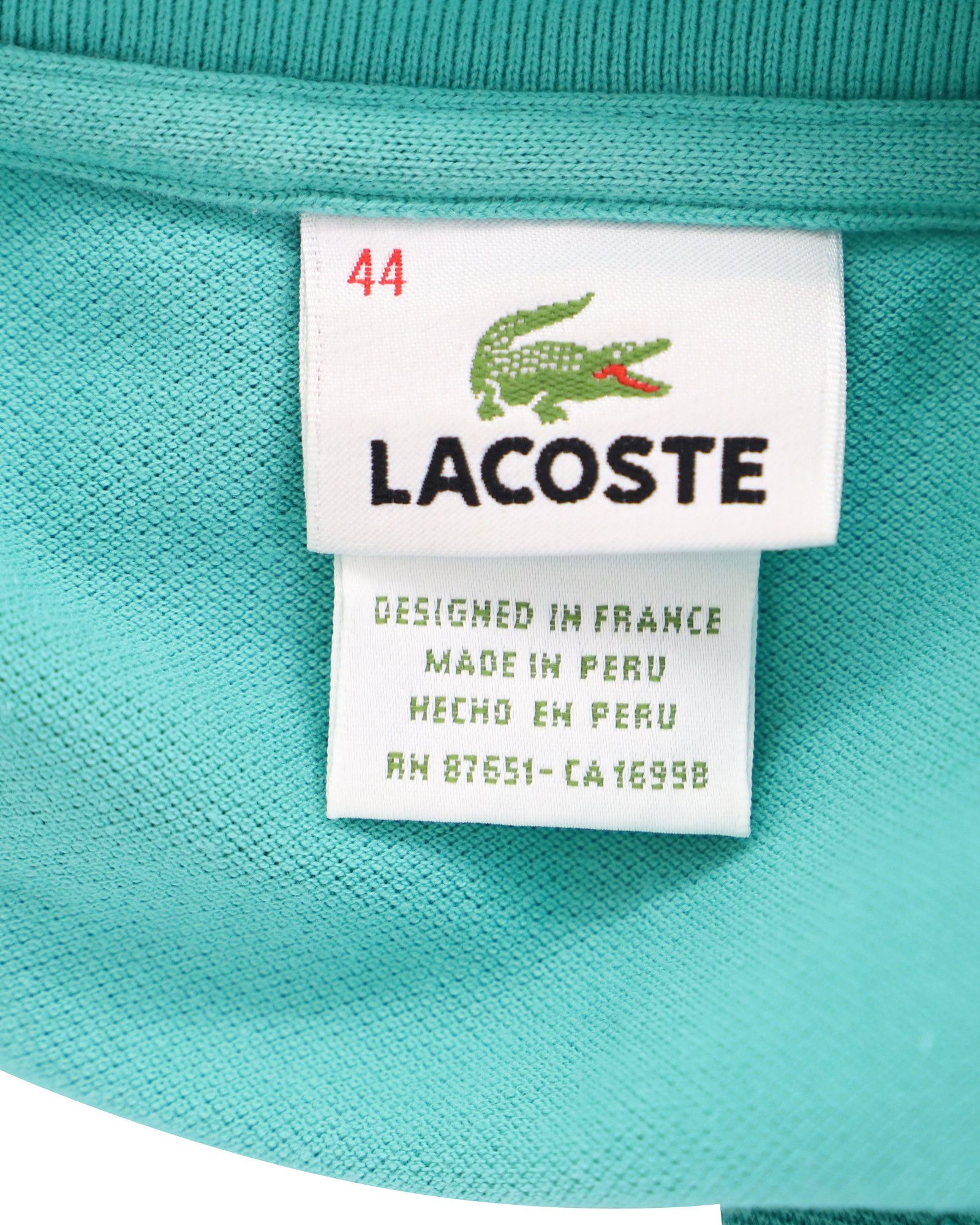 Lacoste Lacoste Long Sleeve Polo in Teal Cotton Size 26" / US 2 / IT 38 - 3 Thumbnail