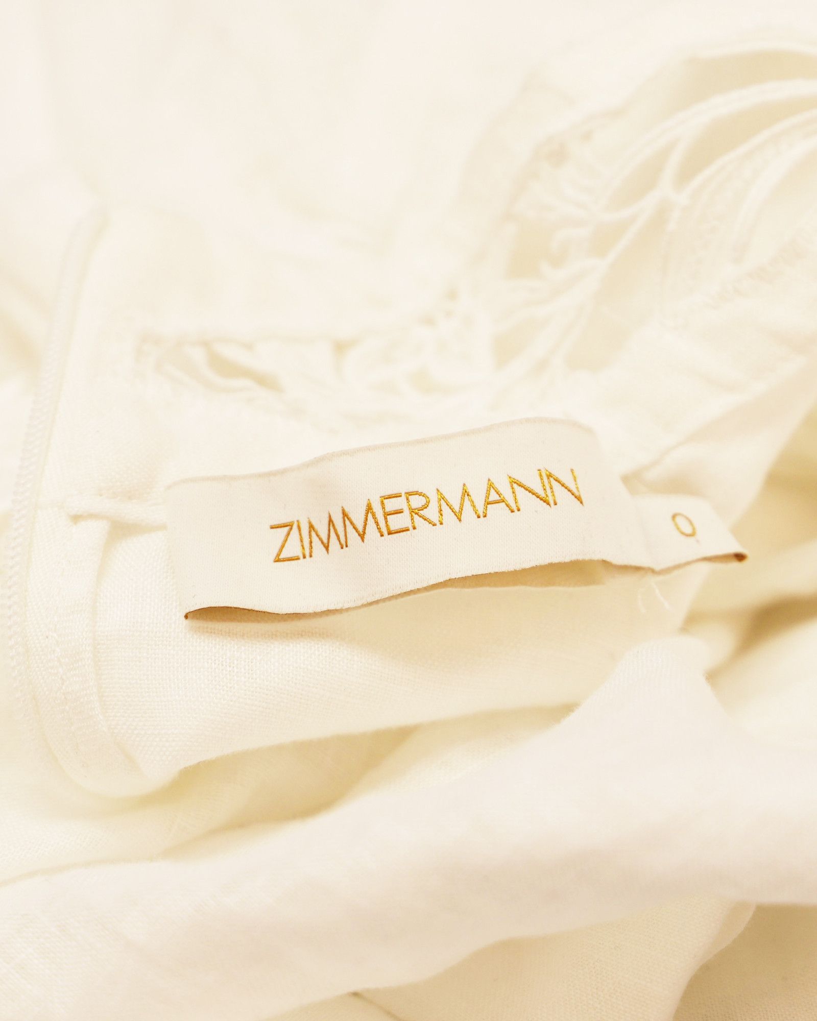 Zimmermann Zimmermann Longsleeve Blouse in White Linen Size XS / US 0-2 / IT 36-38 - 4 Thumbnail