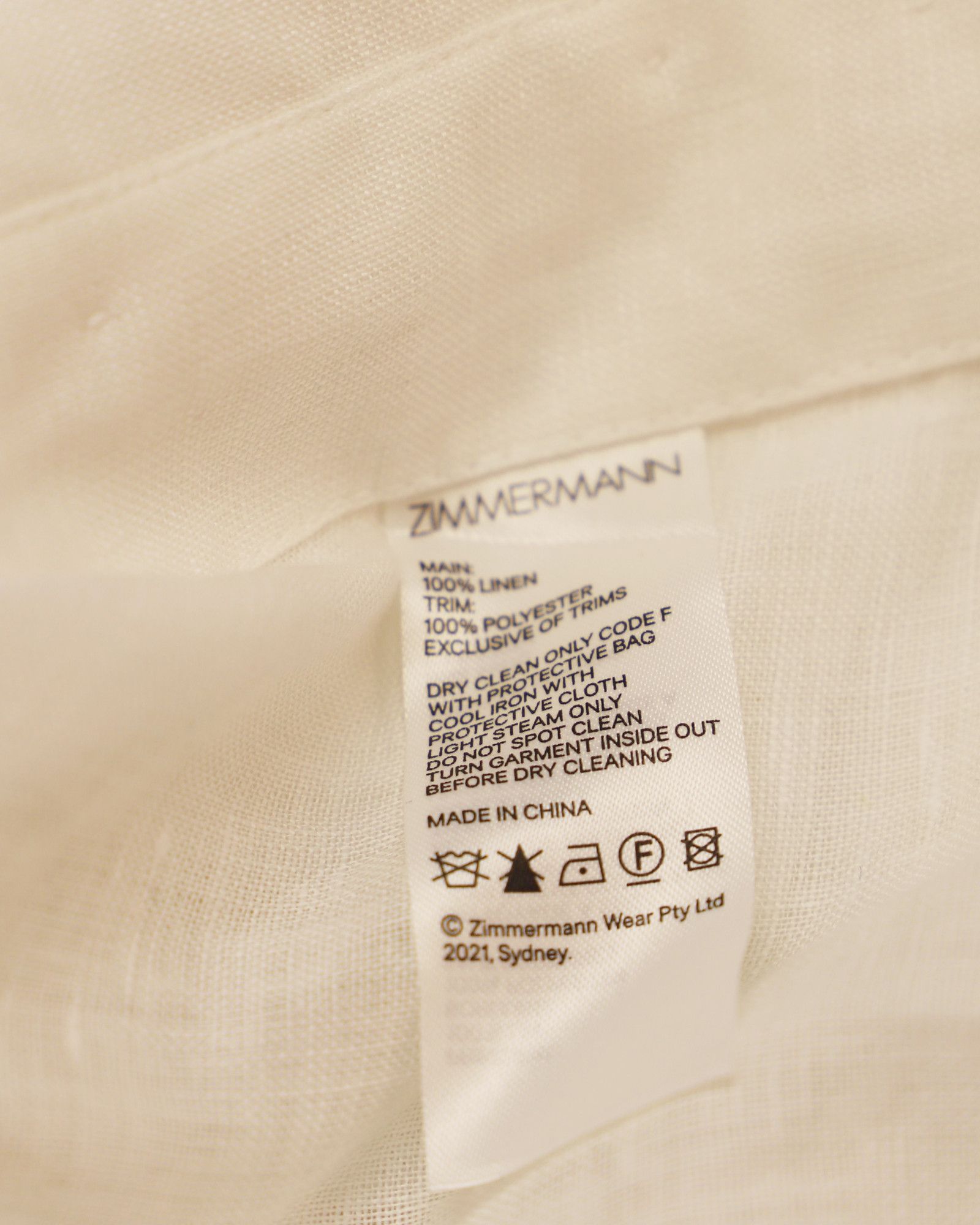 Zimmermann Zimmermann Longsleeve Blouse in White Linen Size XS / US 0-2 / IT 36-38 - 5 Thumbnail