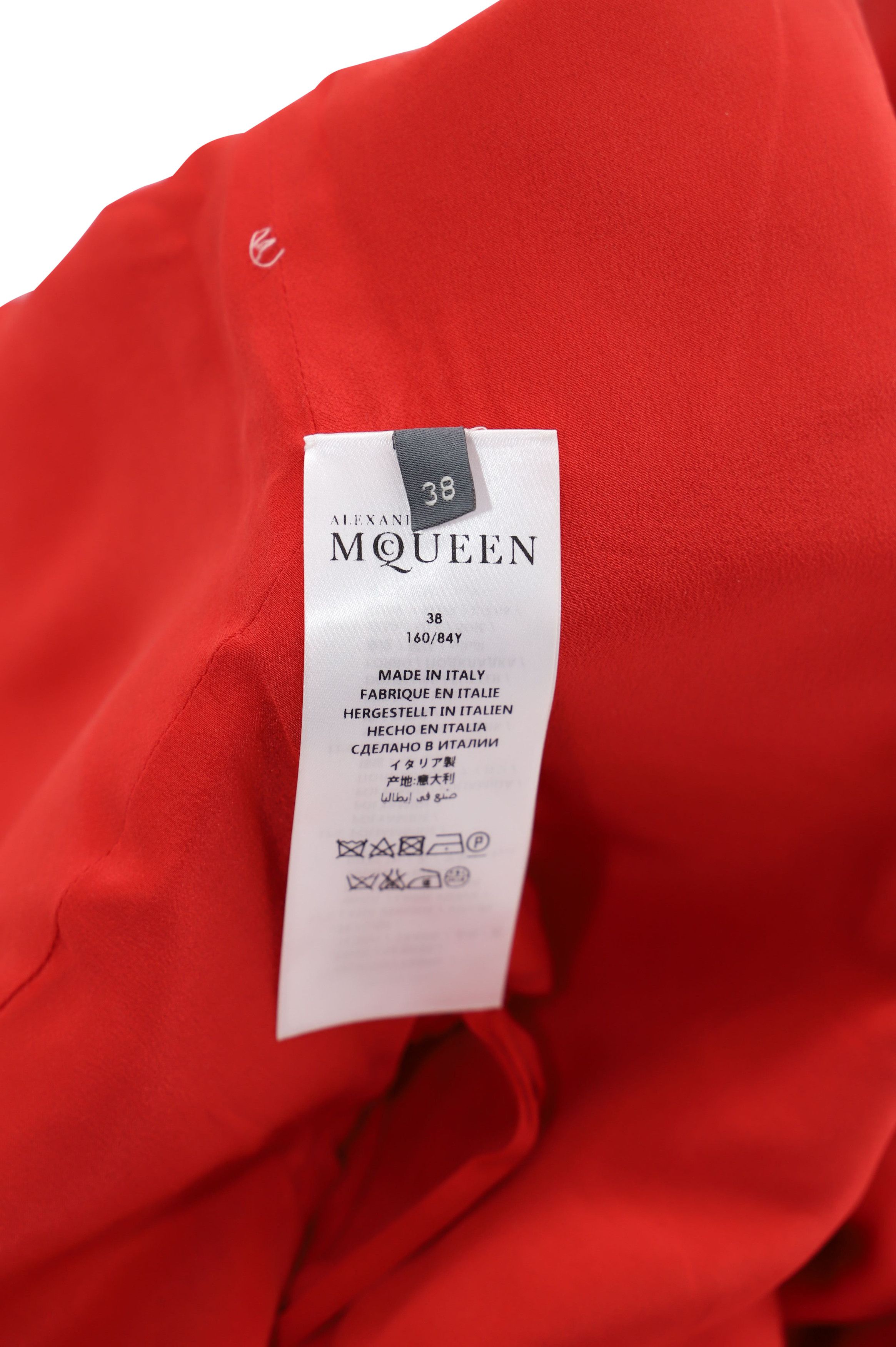 Alexander McQueen Alexander McQueen Drop Waist Dress in Red Wool Size S / US 4 / IT 40 - 4 Thumbnail