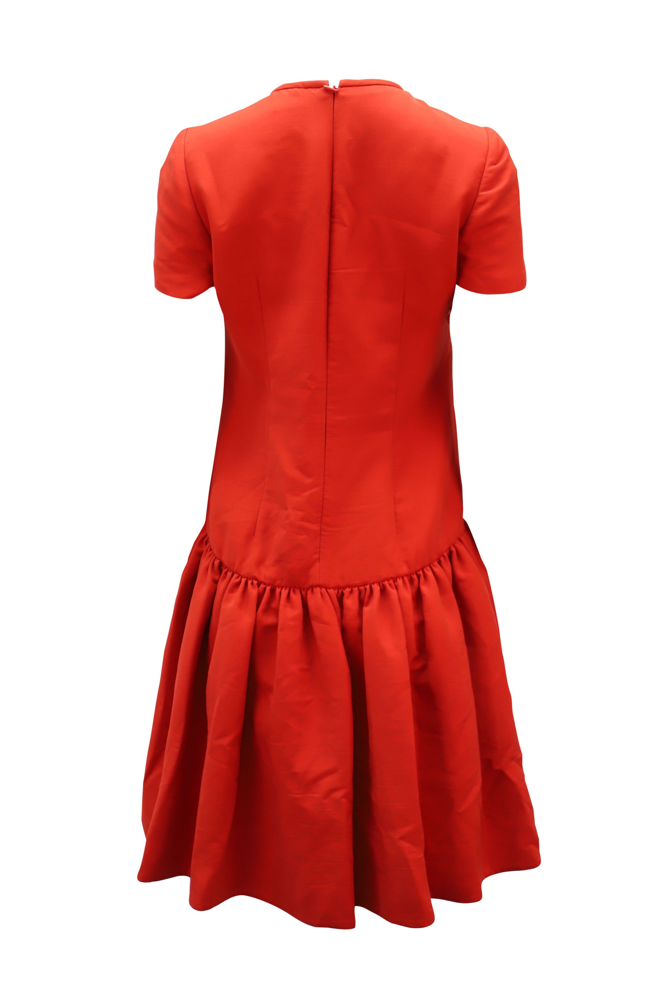 Alexander McQueen Alexander McQueen Drop Waist Dress in Red Wool Size S / US 4 / IT 40 - 2 Thumbnail