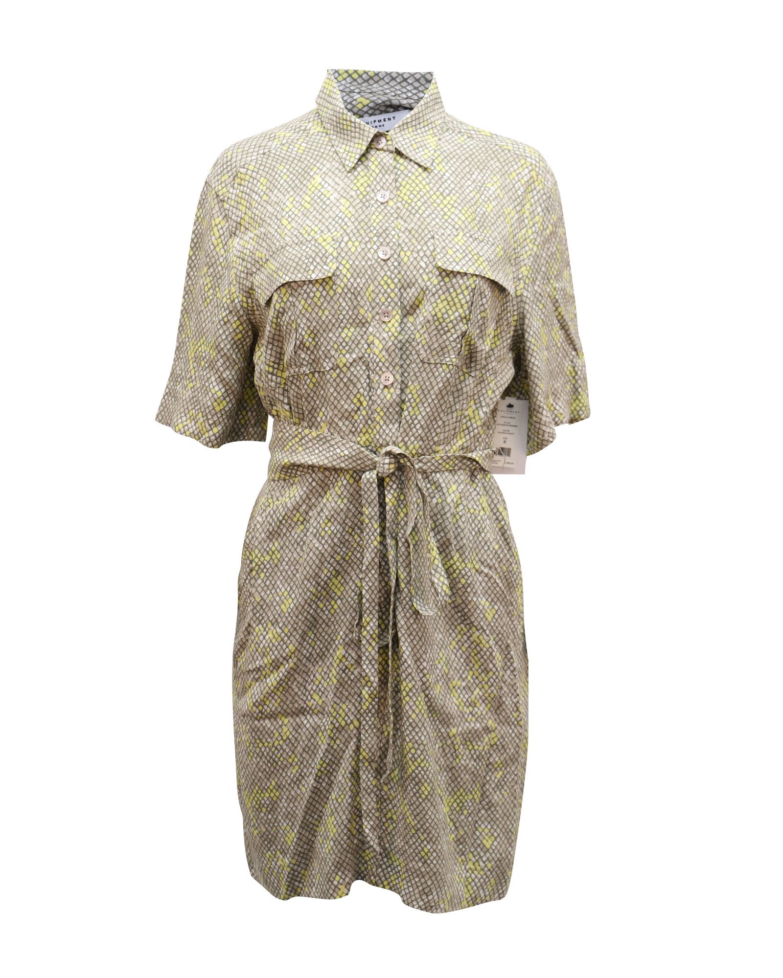 Equipment Equipment Axelle Belted Printed Crepe Dress in Multicolor Vi Size XS / US 0-2 / IT 36-38 - 3 Thumbnail