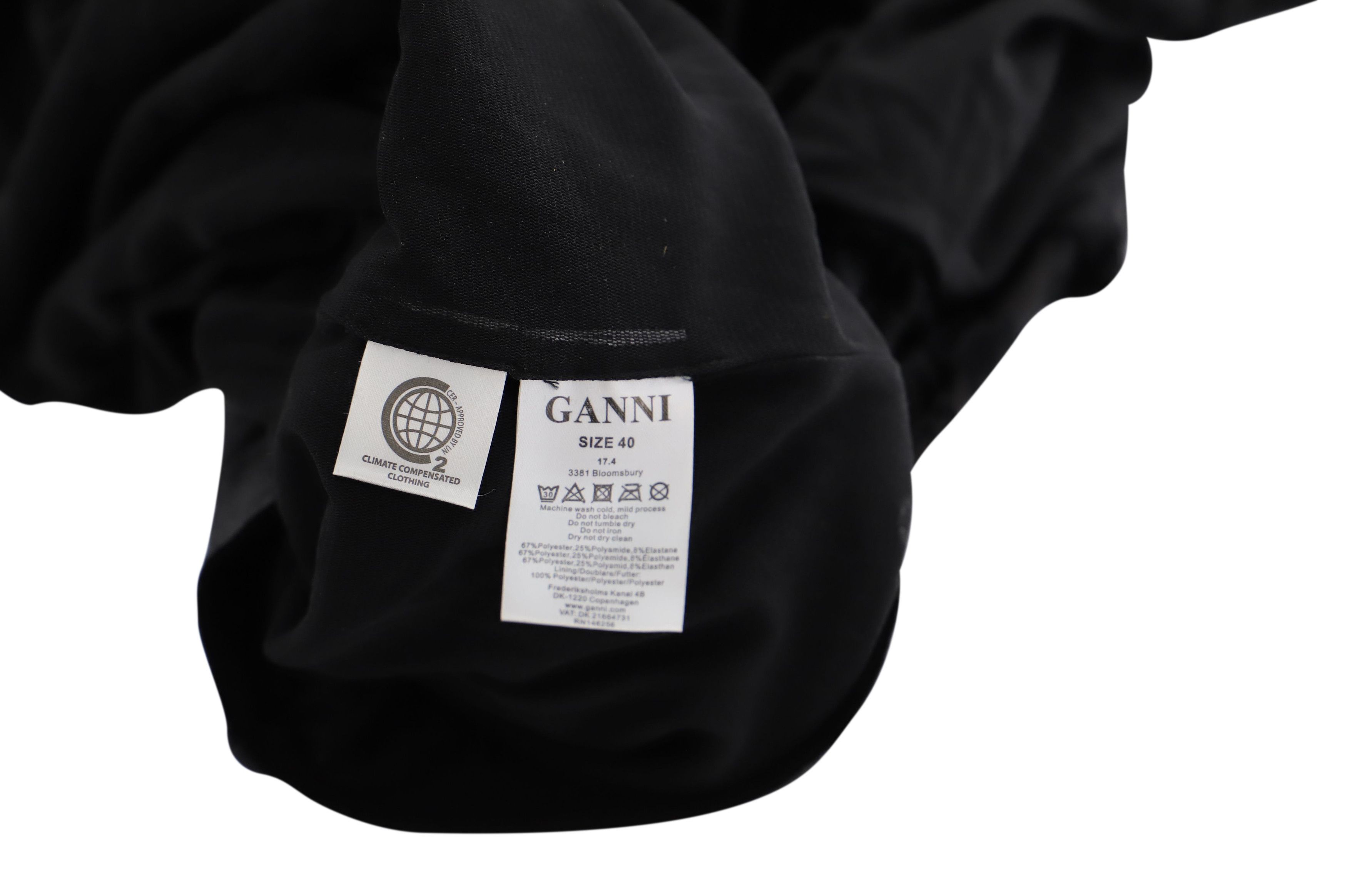 Ganni Ganni Bloomsbury Dress in Black Polyester Size XS / US 0-2 / IT 36-38 - 3 Thumbnail