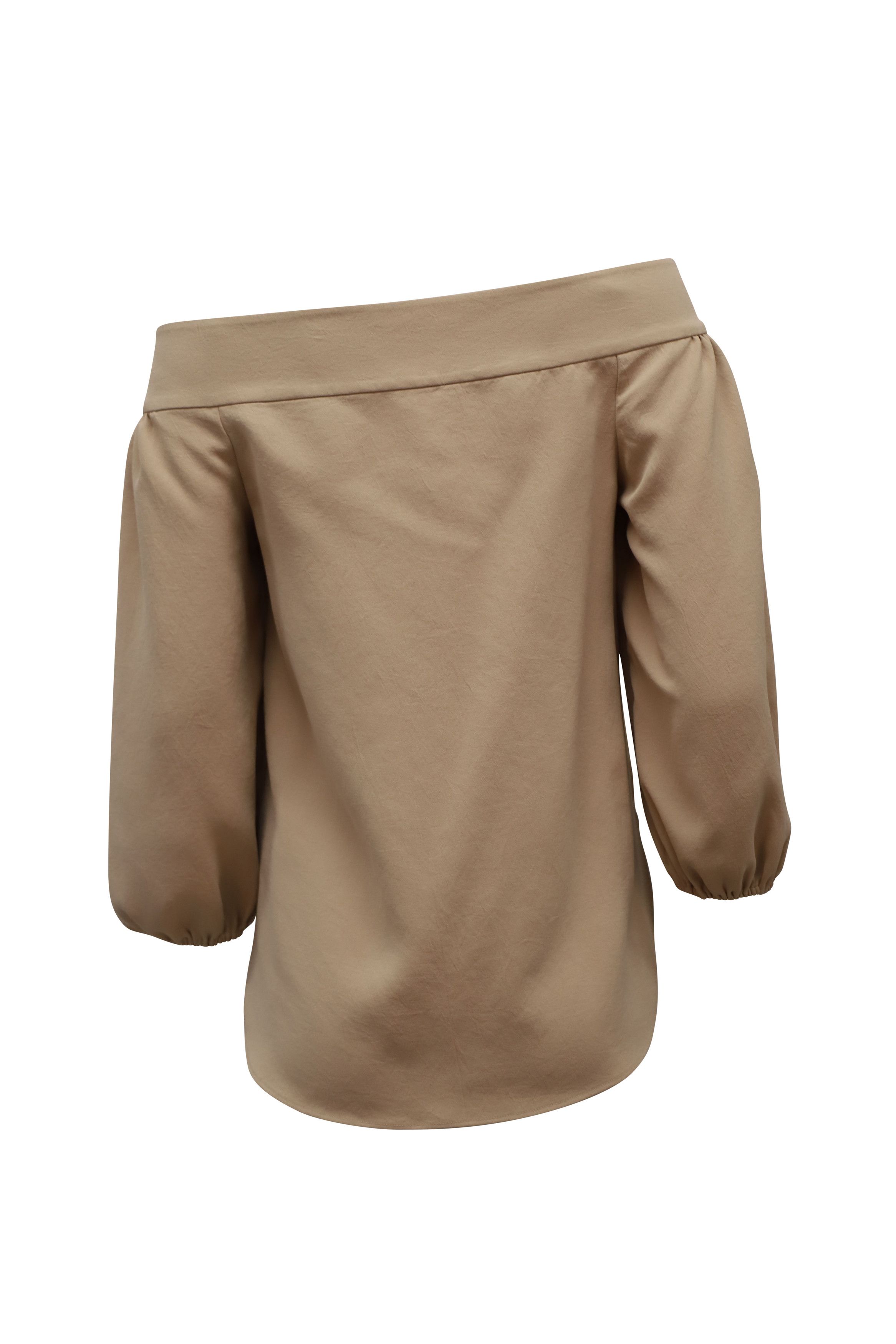 Tibi Tibi Off Shoulder Top in Beige Polyester Size XS / US 0-2 / IT 36-38 - 2 Thumbnail