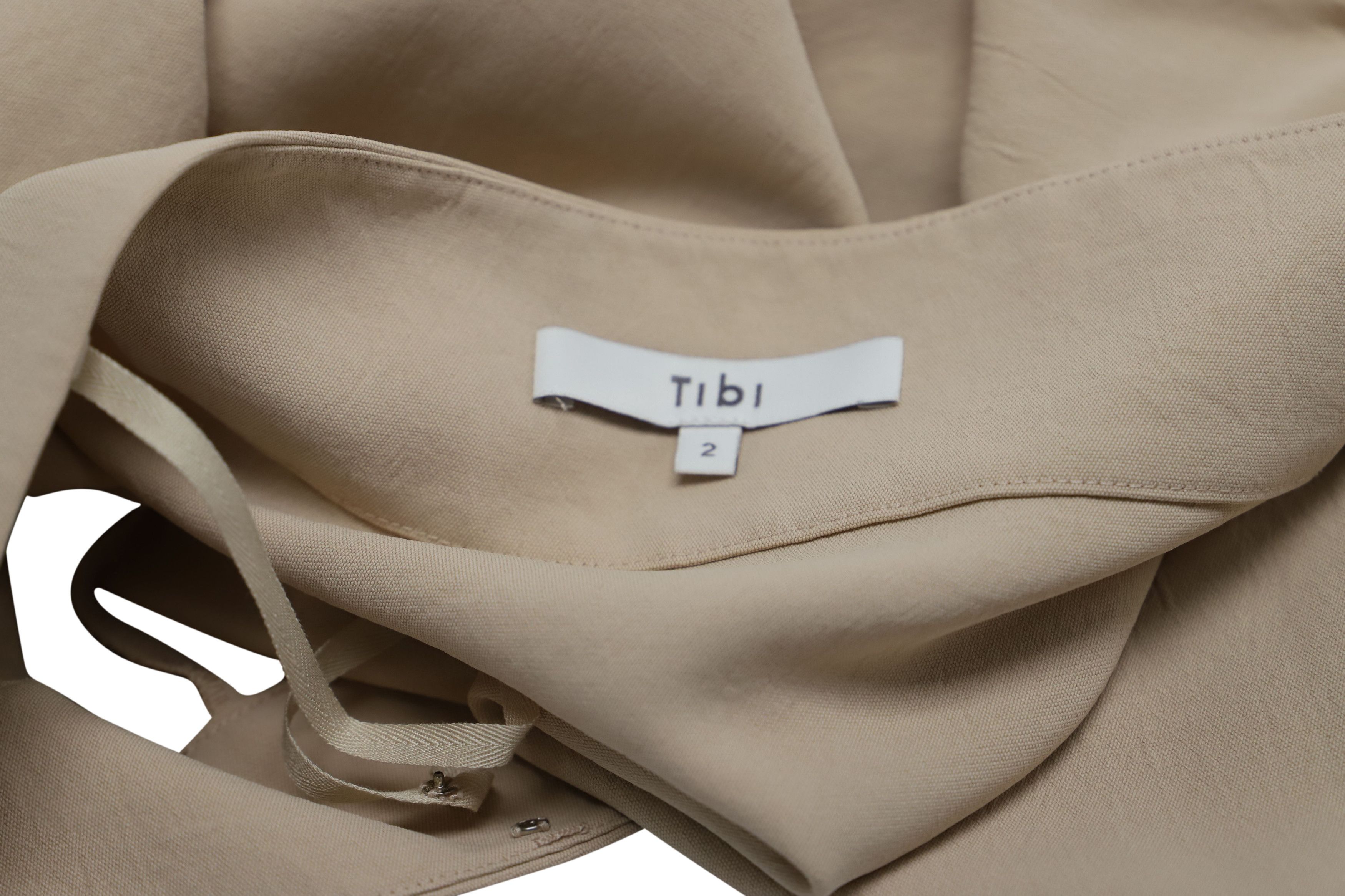 Tibi Tibi Off Shoulder Top in Beige Polyester Size XS / US 0-2 / IT 36-38 - 4 Thumbnail
