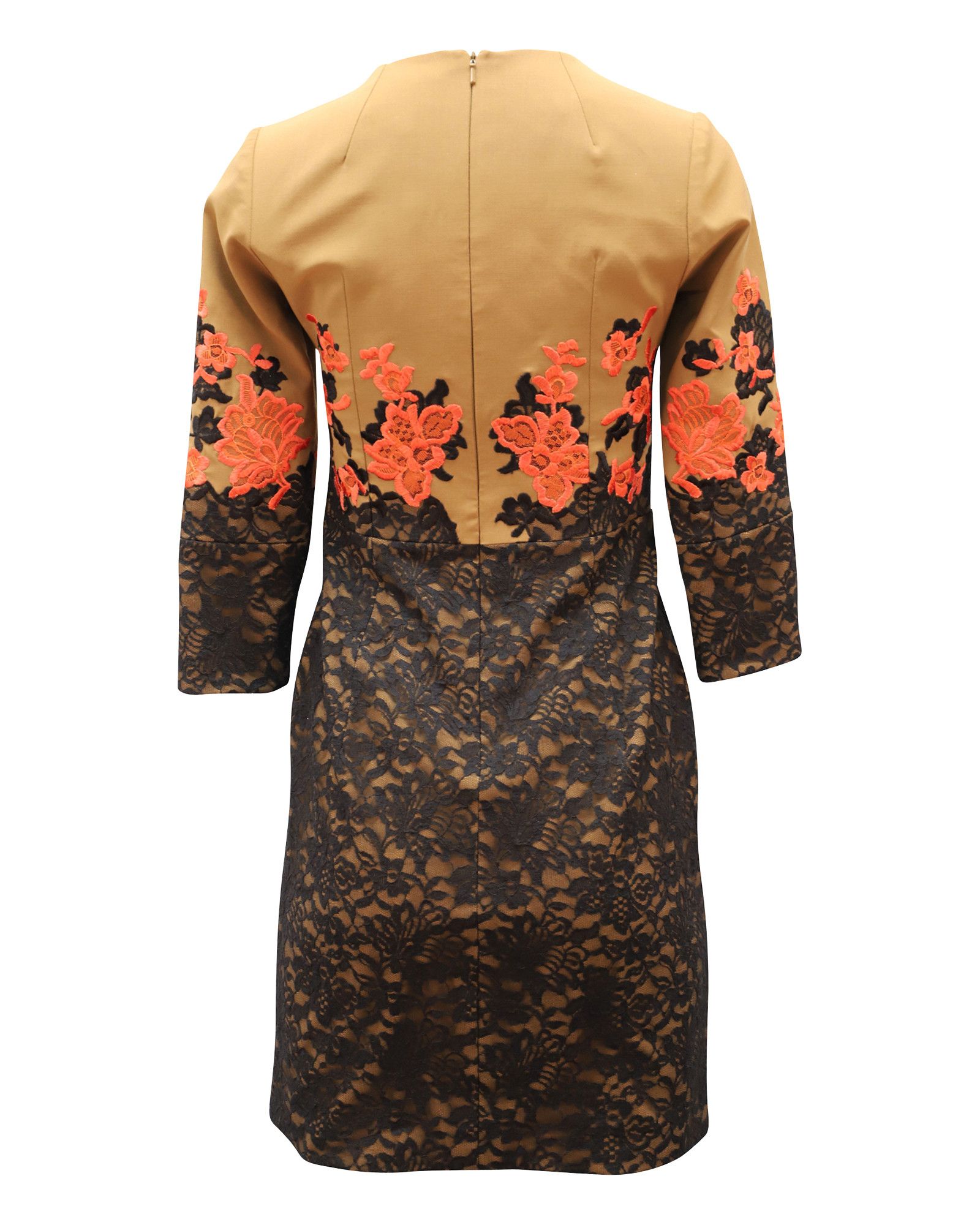 Erdem Erdem Lace Embroidered Shift Dress in Tan Linen Size S / US 4 / IT 40 - 3 Thumbnail