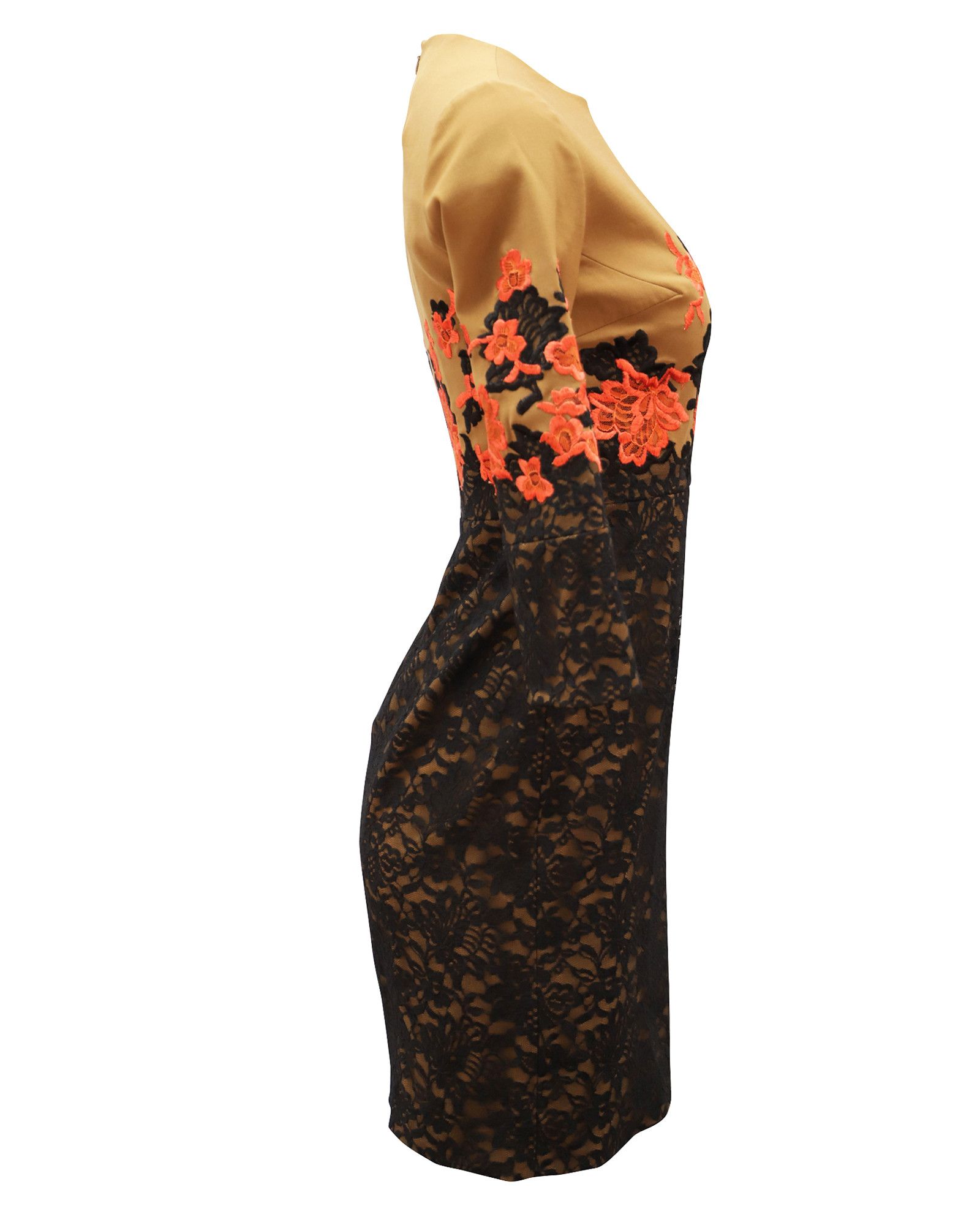 Erdem Erdem Lace Embroidered Shift Dress in Tan Linen Size S / US 4 / IT 40 - 2 Thumbnail