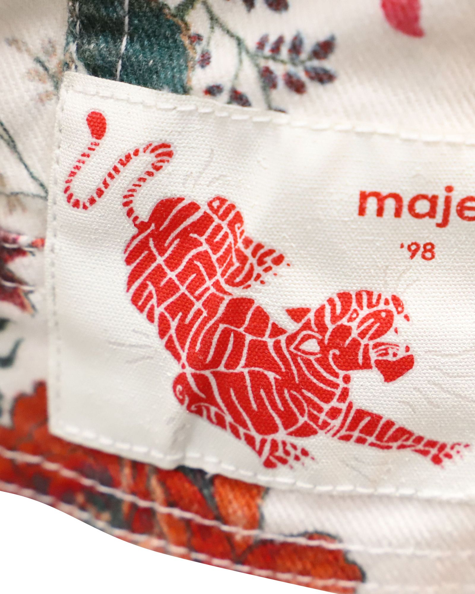 Maje Maje Viflor Denim Jacket in Floral Print Cotton Size XS / US 0-2 / IT 36-38 - 3 Thumbnail