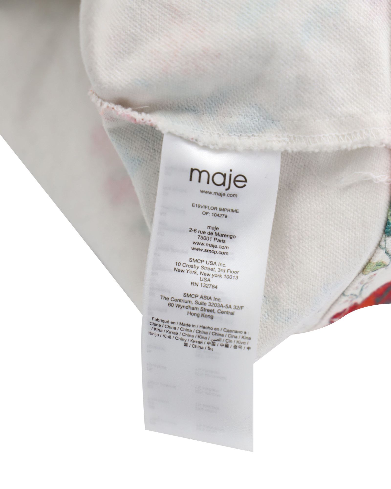 Maje Maje Viflor Denim Jacket in Floral Print Cotton Size XS / US 0-2 / IT 36-38 - 4 Thumbnail