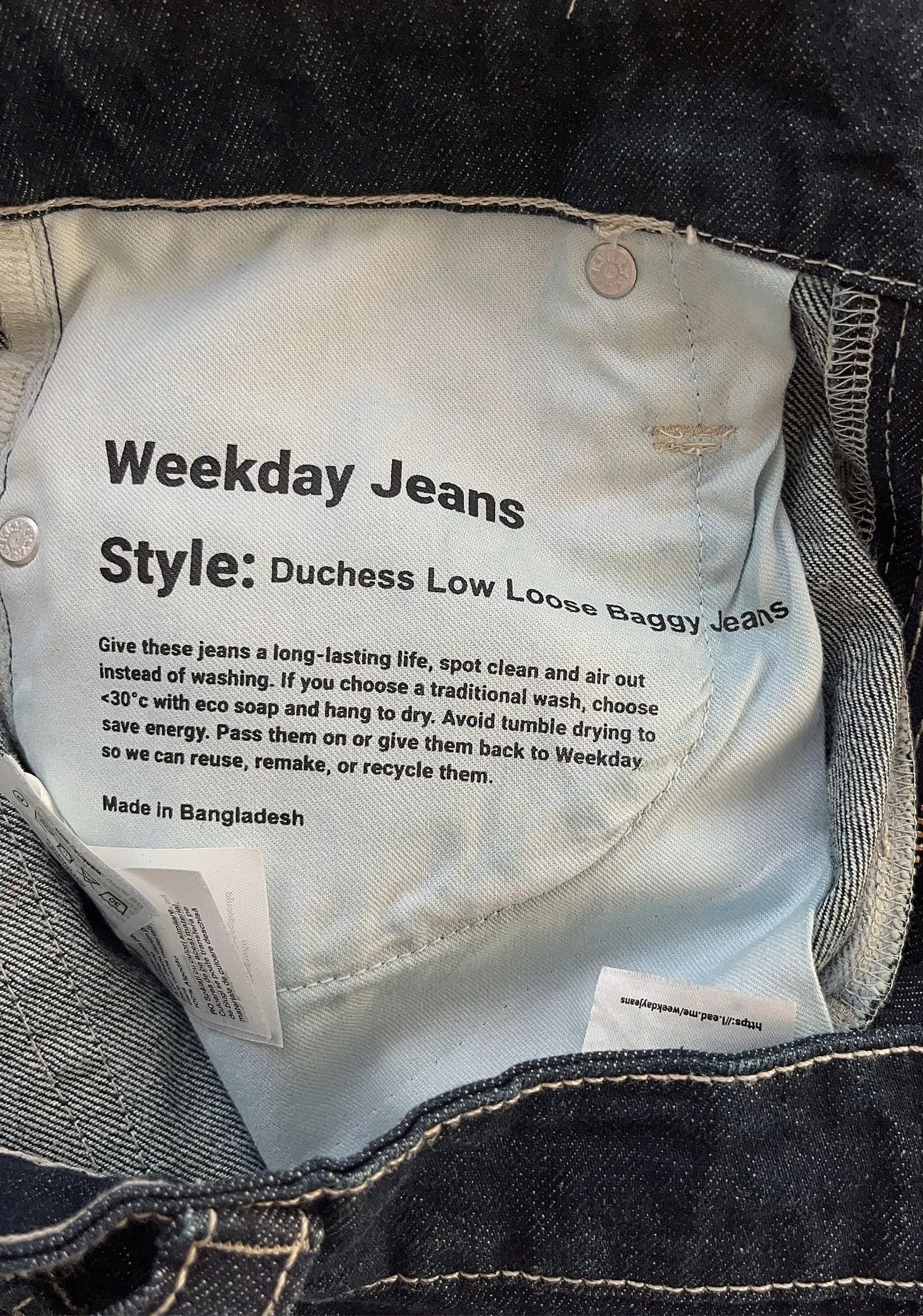 Weekday Weekday Duchess/Ample Low Loose Baggy Jeans Jeans Size 25" / US 0 / IT 36 - 2 Thumbnail